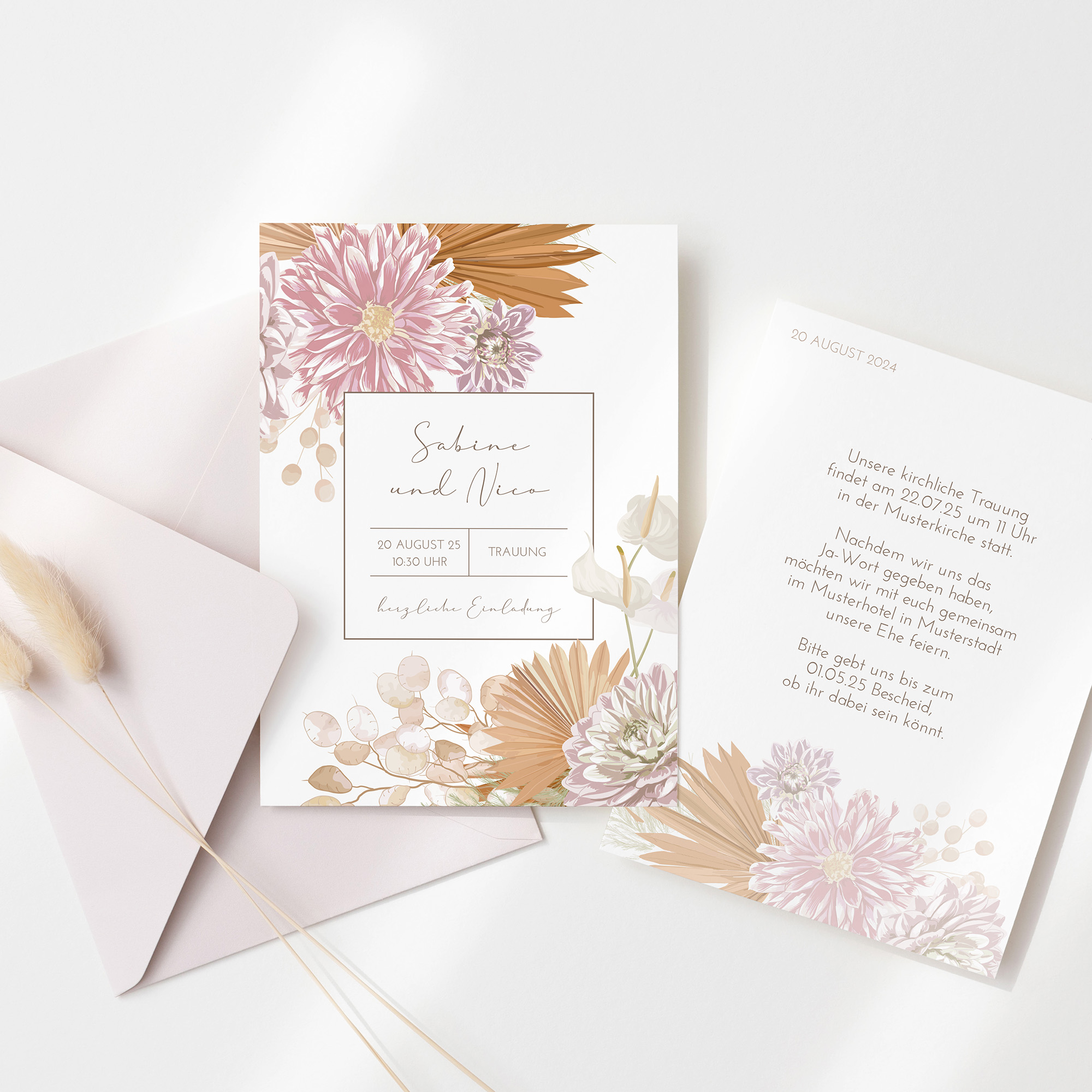 Postkarte DIN A6 im Hochformat - Floral "Terracotta Blossom"