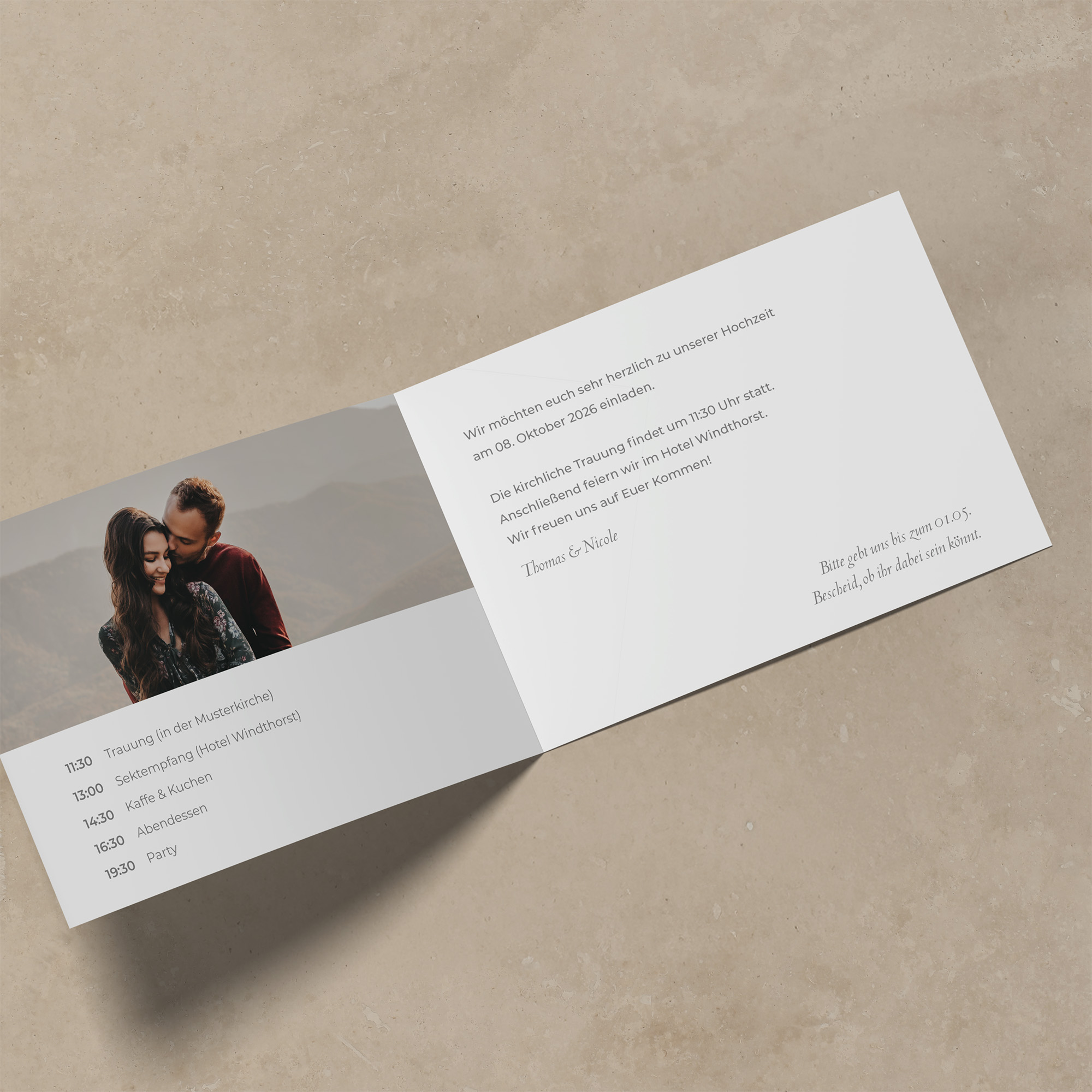 Klappkarte DIN A6 im Querformat - Minimalistisch "Helsinki"