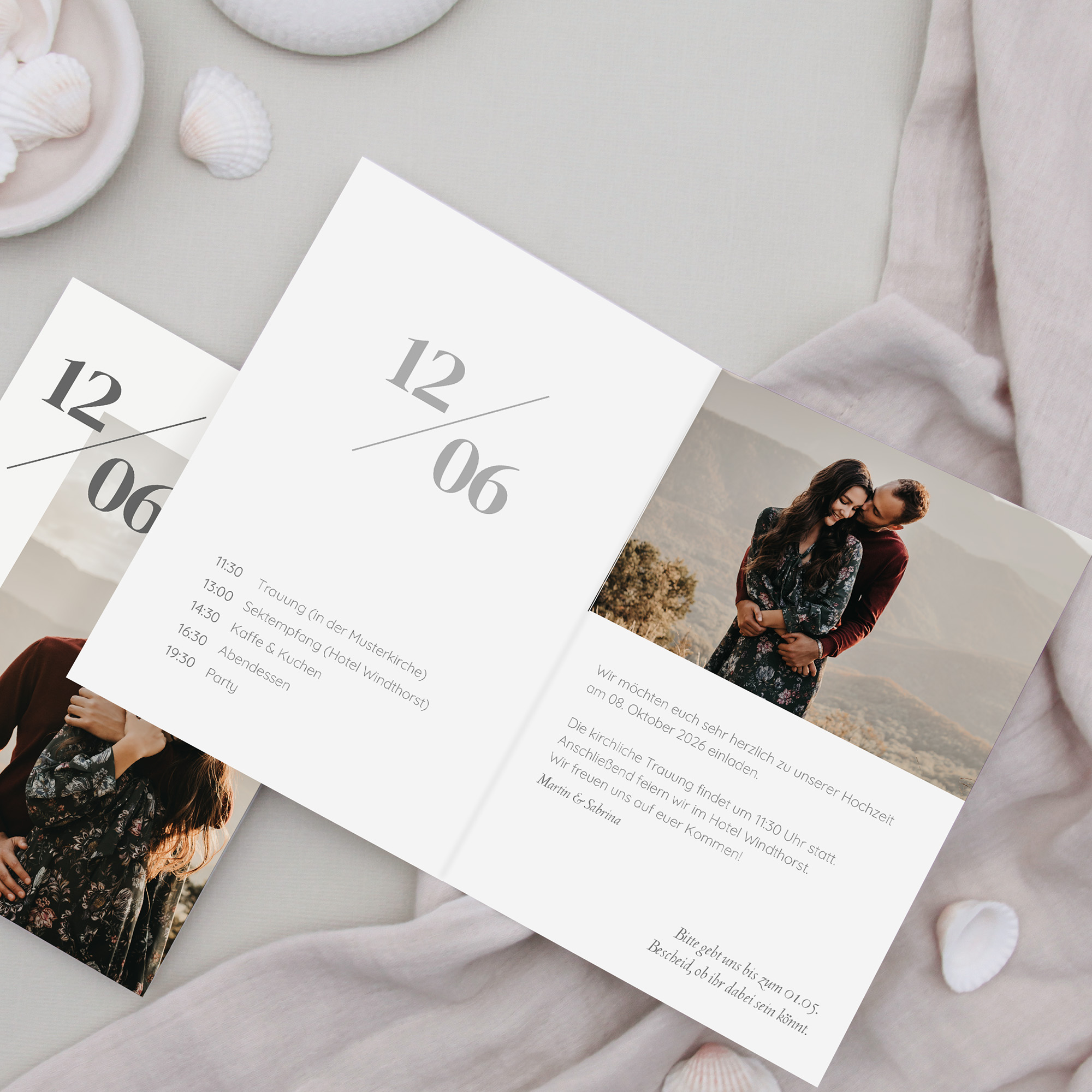 Klappkarte DIN A6 im Hochformat - Minimalistisch "Helsinki"