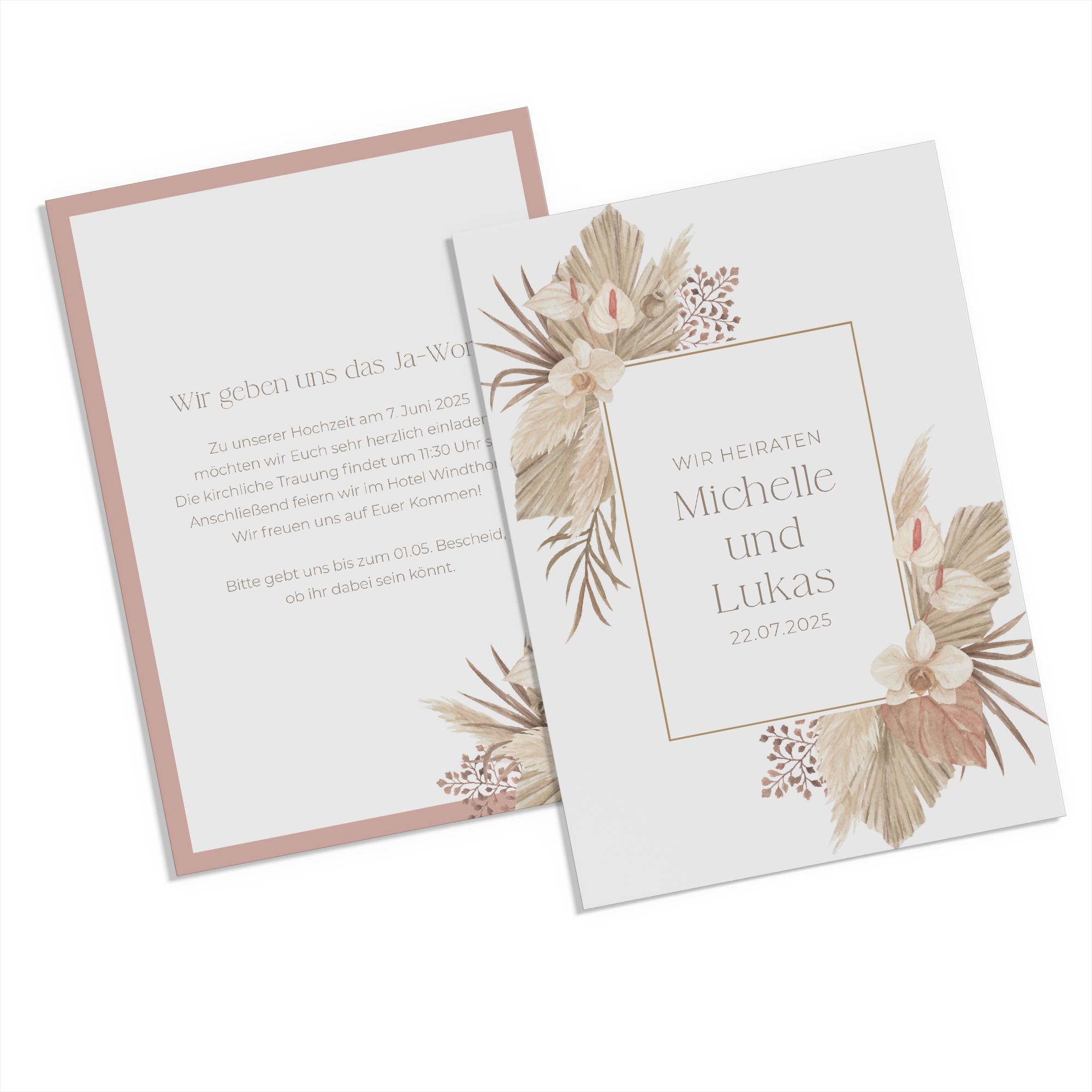 Postkarte DIN A6 im Hochformat - Boho "Golden Haze"