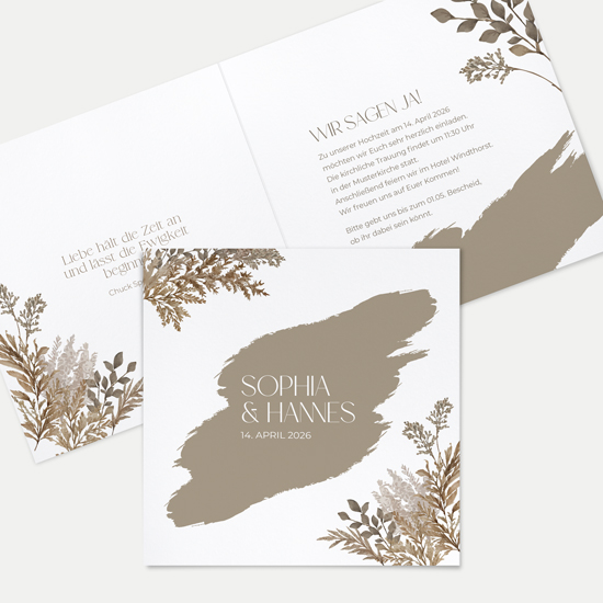 Klappkarte Quadratisch 148 x 148 mm - Boho "Earthstroke"