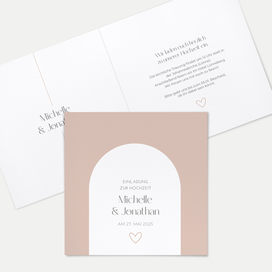 Klappkarte Quadratisch 148 x 148 mm - Minimalistisch "Lille"