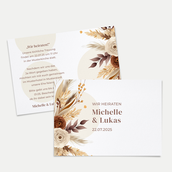 Postkarte DIN A6 im Querformat - Boho "Earth Bouquet"