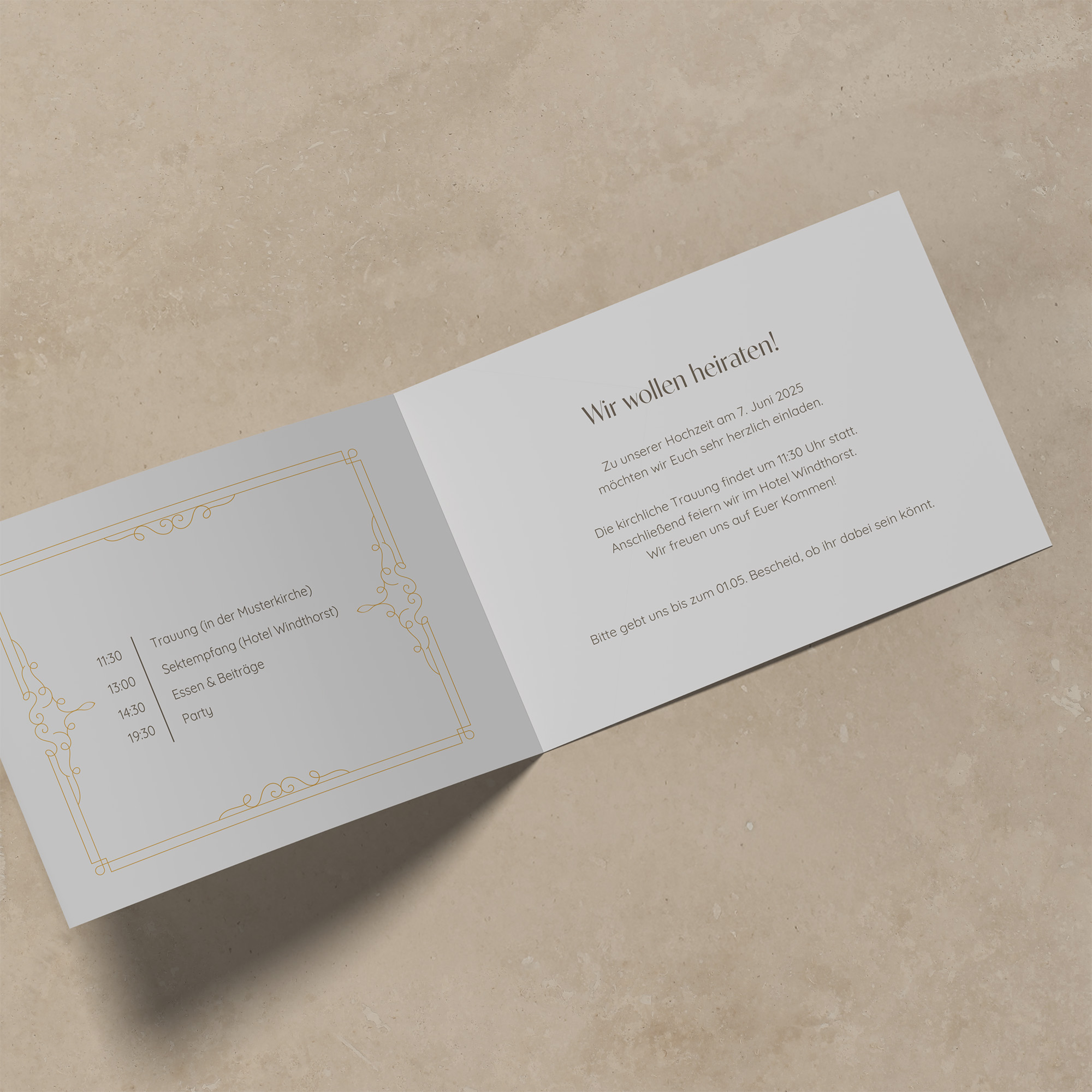 Klappkarte DIN A6 im Querformat - Vintage - "Petal Bird"