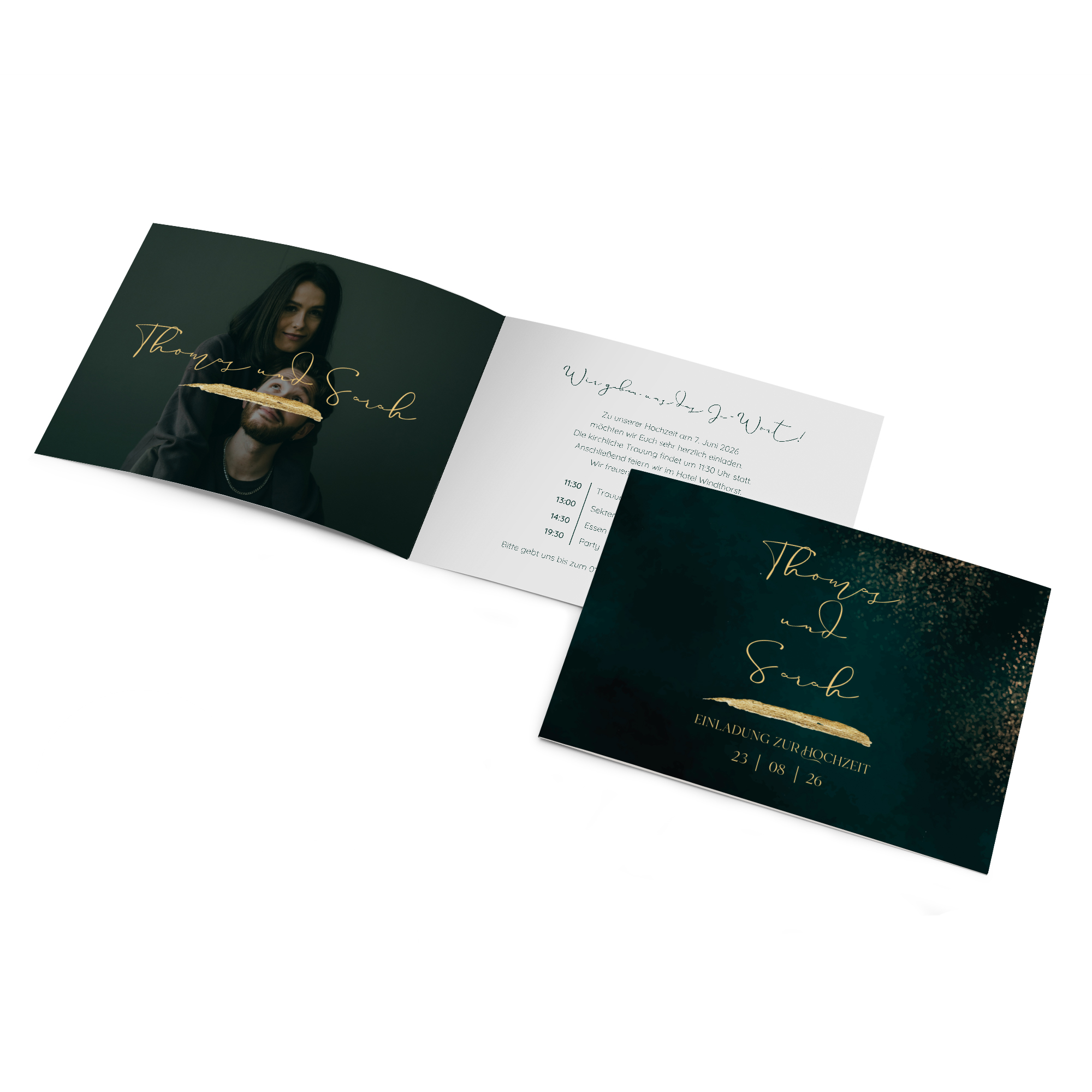 Klappkarte DIN A6 im Querformat - Vintage - "Velvet Night"