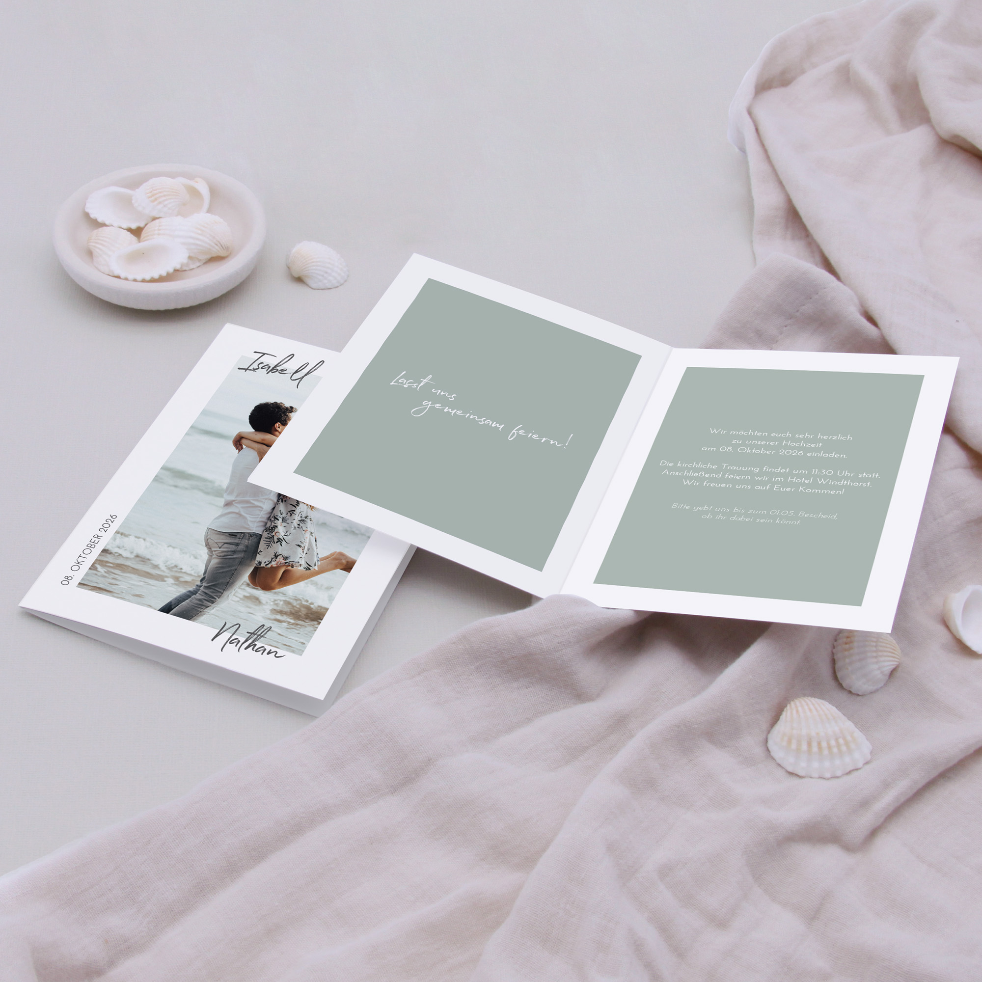 Klappkarte DIN A6 im Hochformat - Minimalistisch "Florence"