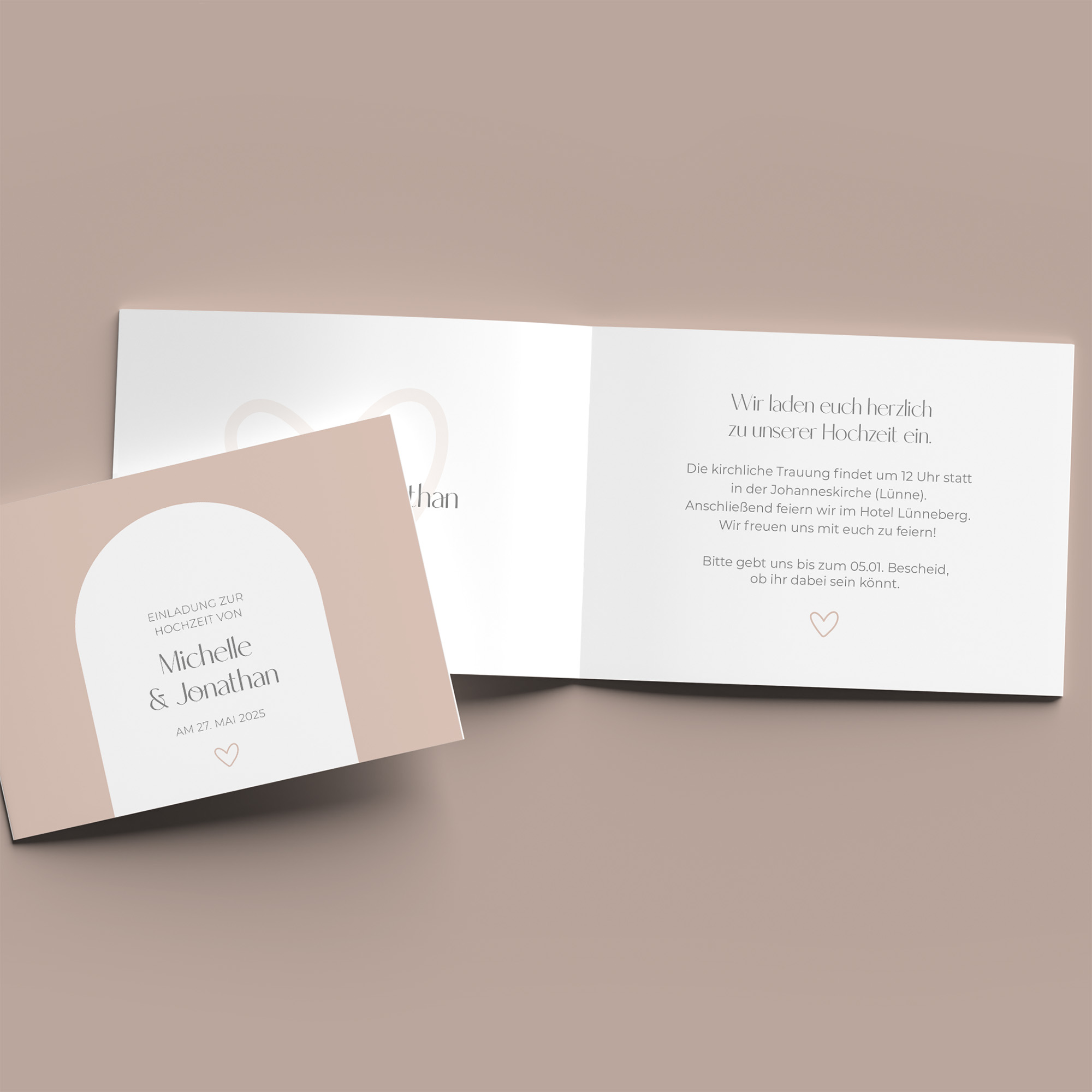 Klappkarte DIN A6 im Querformat - Minimalistisch "Lille"