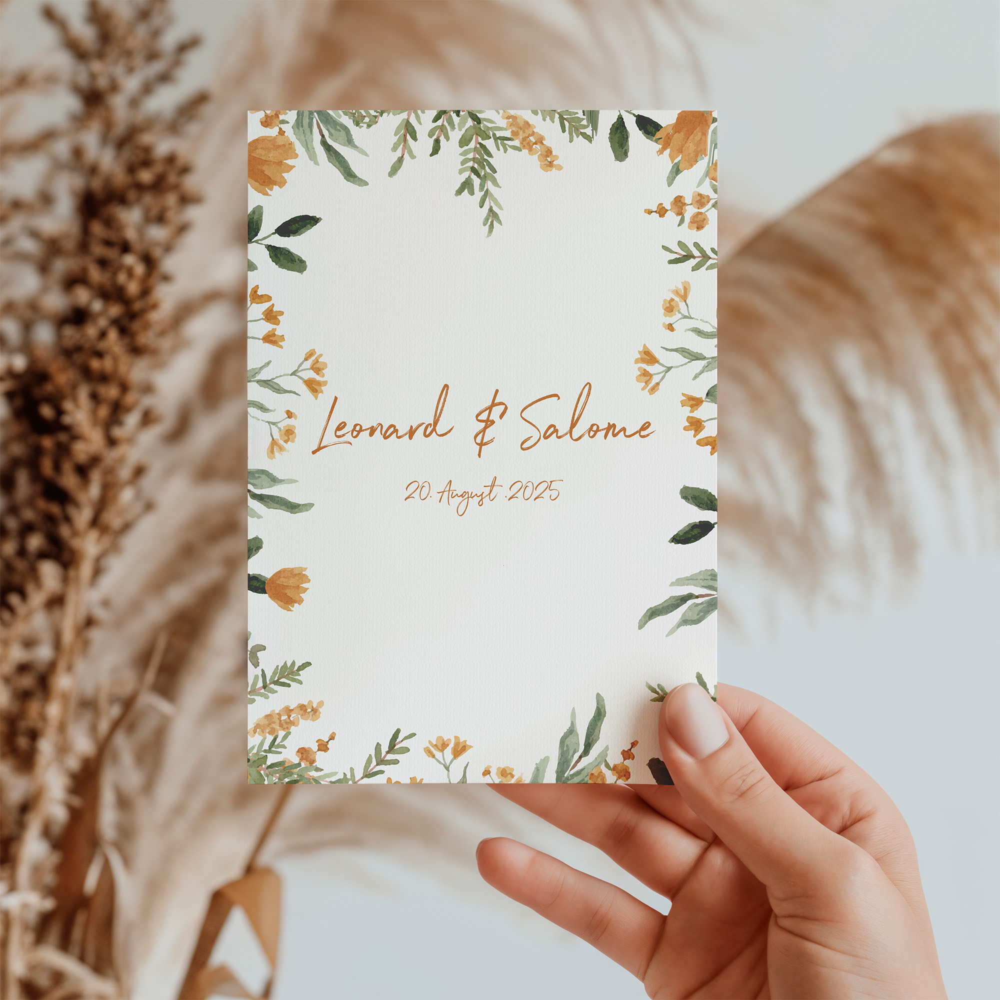 Postkarte DIN A6 im Hochformat - Floral "Warm Botanicals"