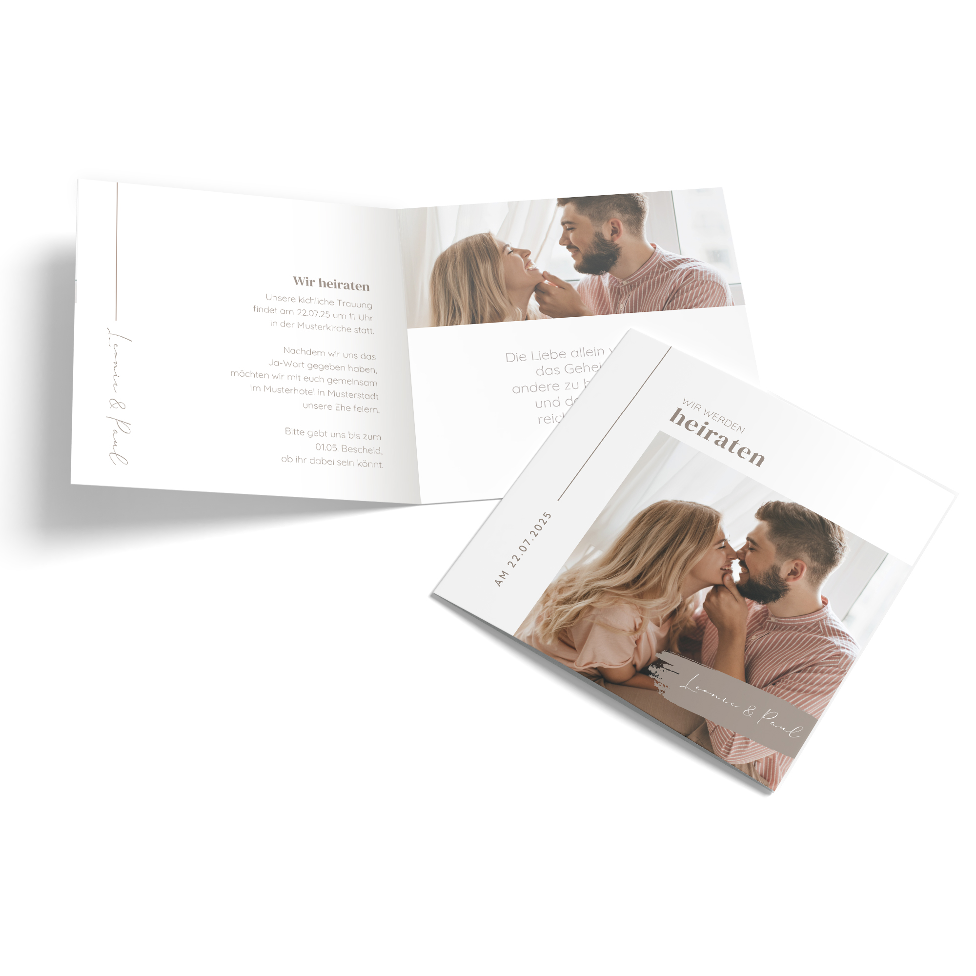 Klappkarte Quadratisch 148 x 148 mm - Minimalistisch "Copenhagen"