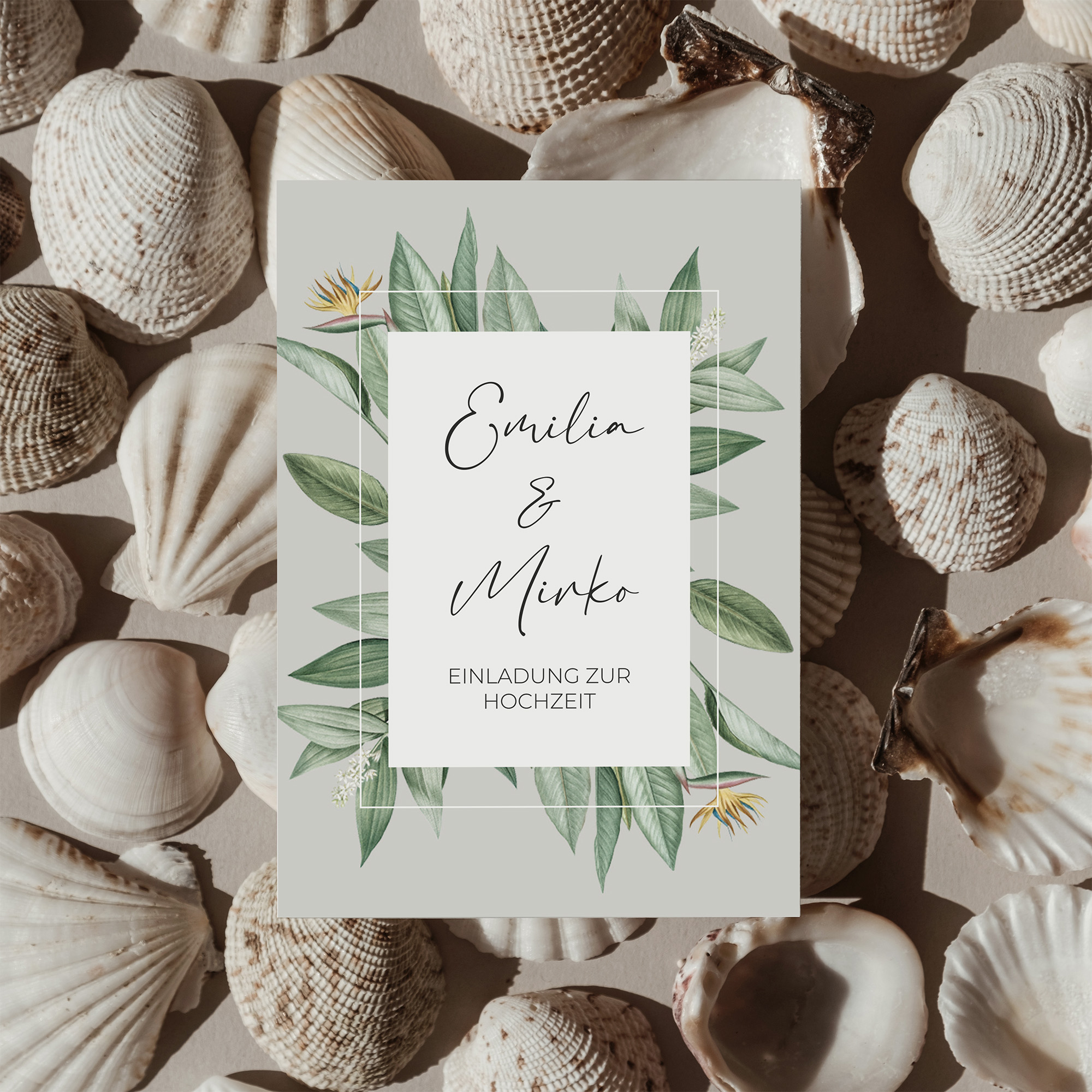 Postkarte DIN A6 im Hochformat - Greenery "Tropical Frame"