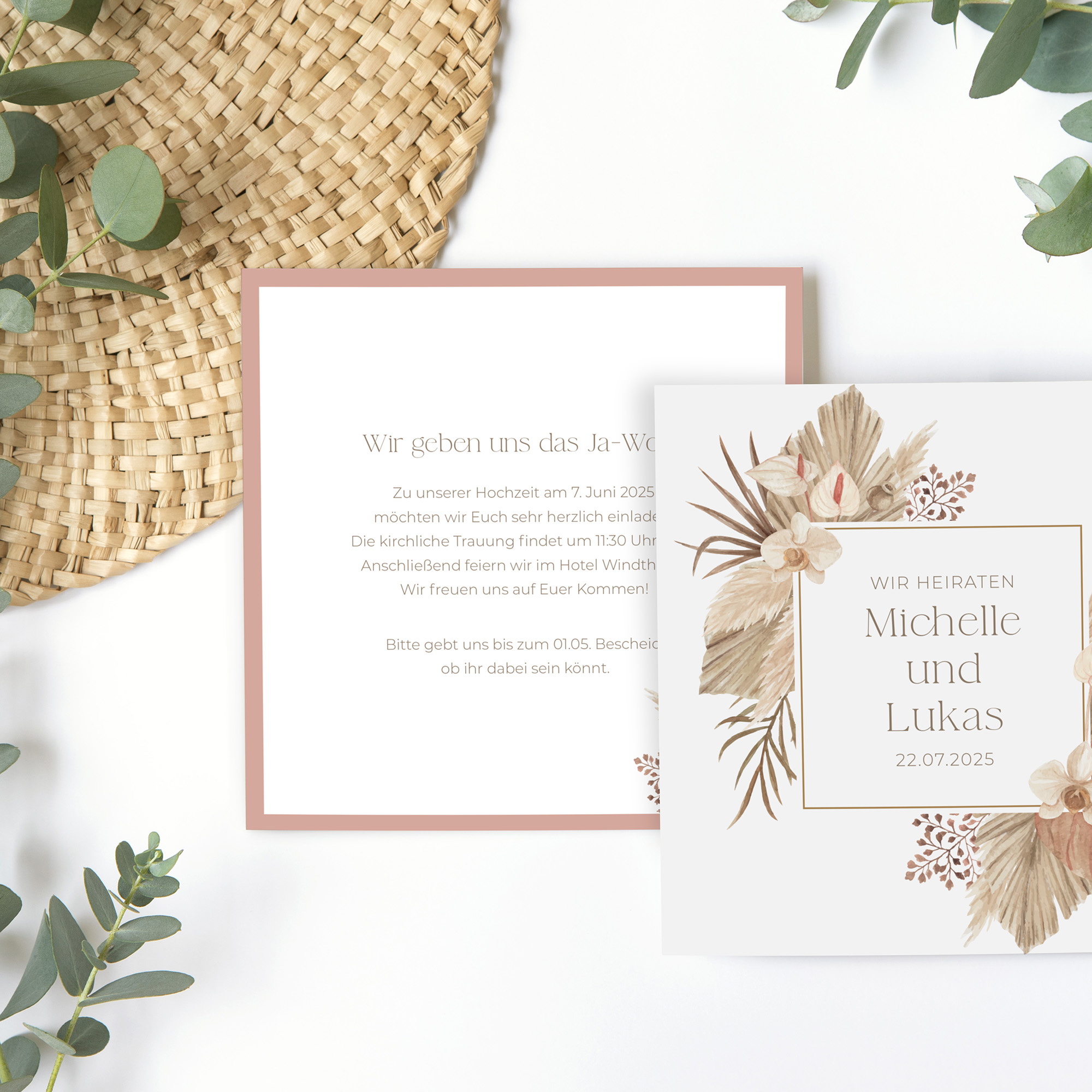 Postkarte Quadrat 148 x 148 mm - Boho "Golden Haze"