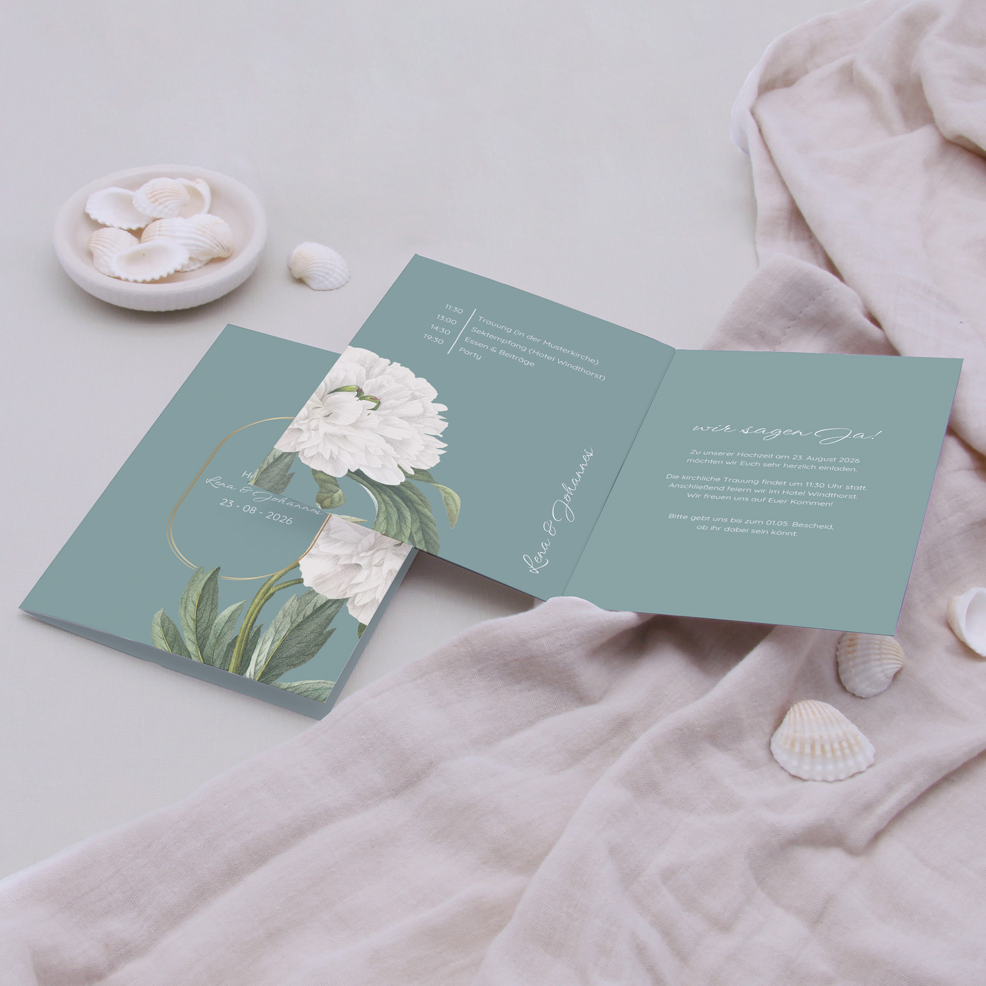 Klappkarte DIN A6 im Hochformat - Vintage - "Floral Epoque"