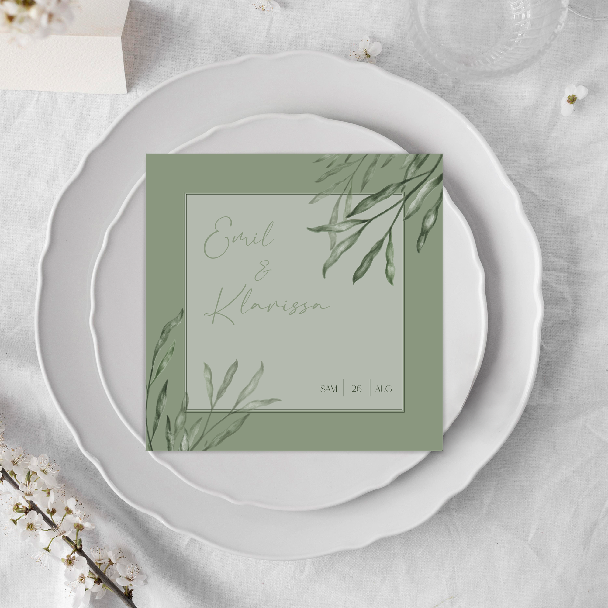 Postkarte Quadrat 148 x 148 mm - Greenery "Natural Frame"