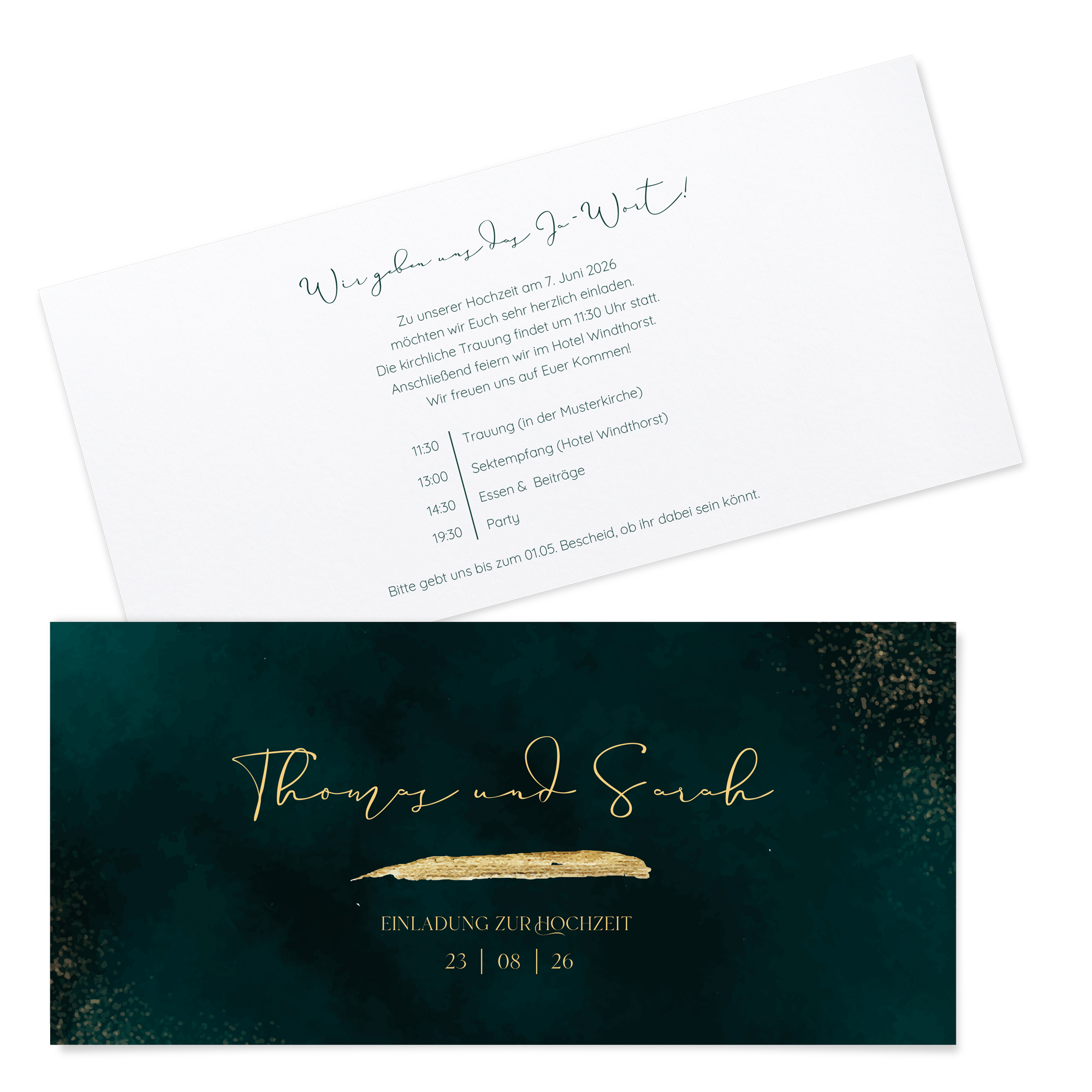 Postkarten DIN lang im Querformat 210 x 98 mm - Vintage "Velvet Night"