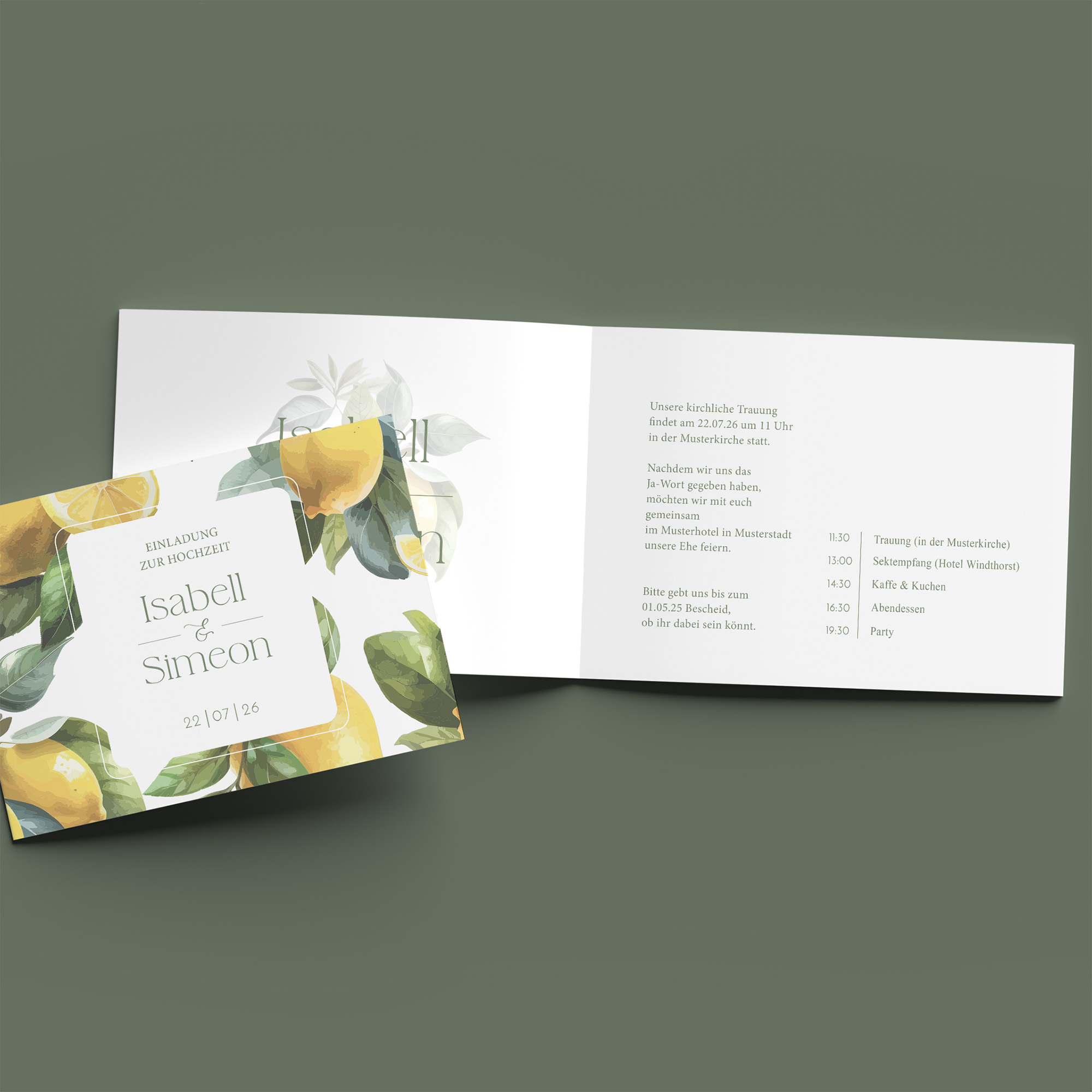 Klappkarte DIN A6 im Querformat - Floral "Tuscan Bloom"