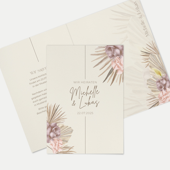 Klappkarte DIN A6 im Hochformat - Boho "Boho Minimal"