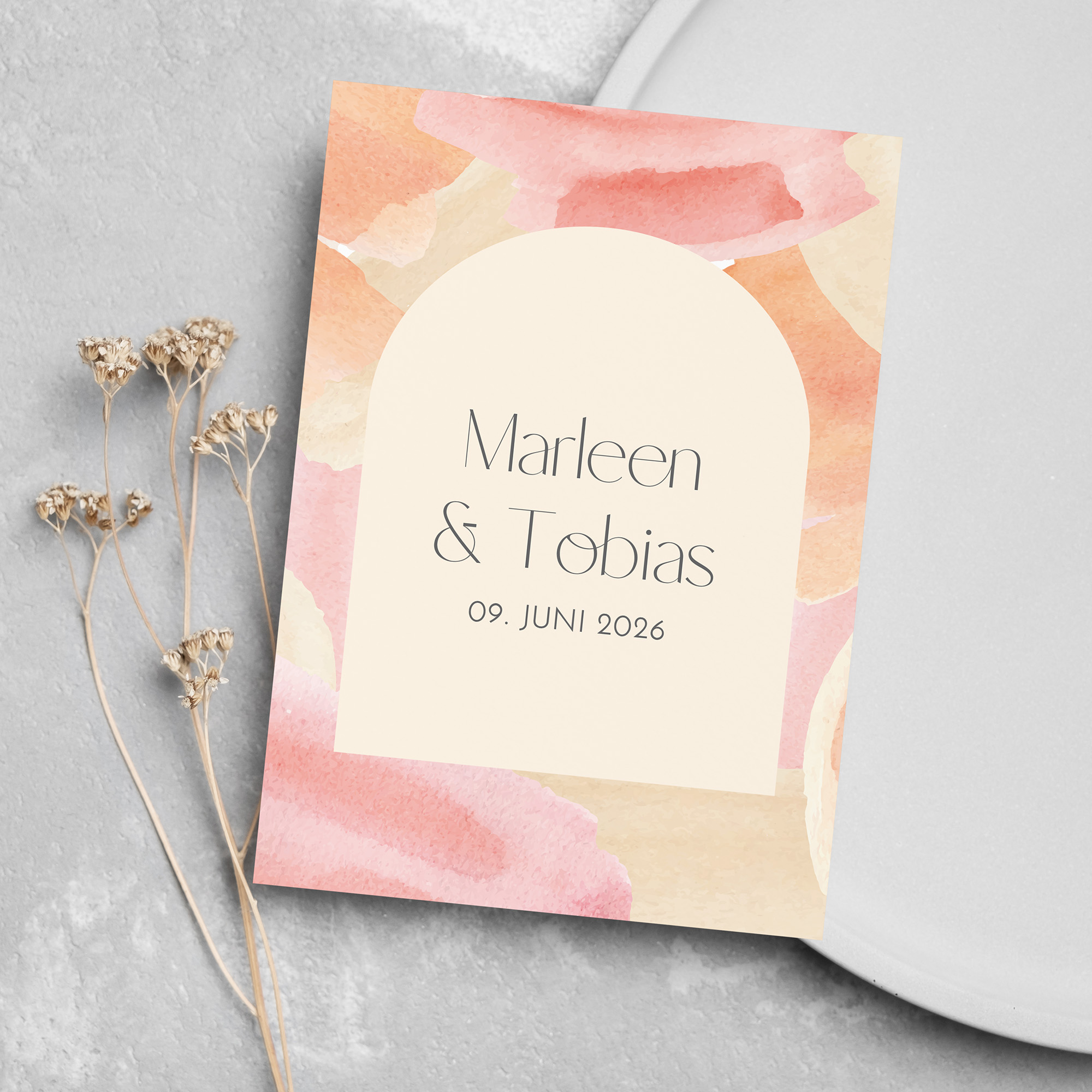 Postkarte DIN A6 im Hochformat - Aquarell "sunset stroke"