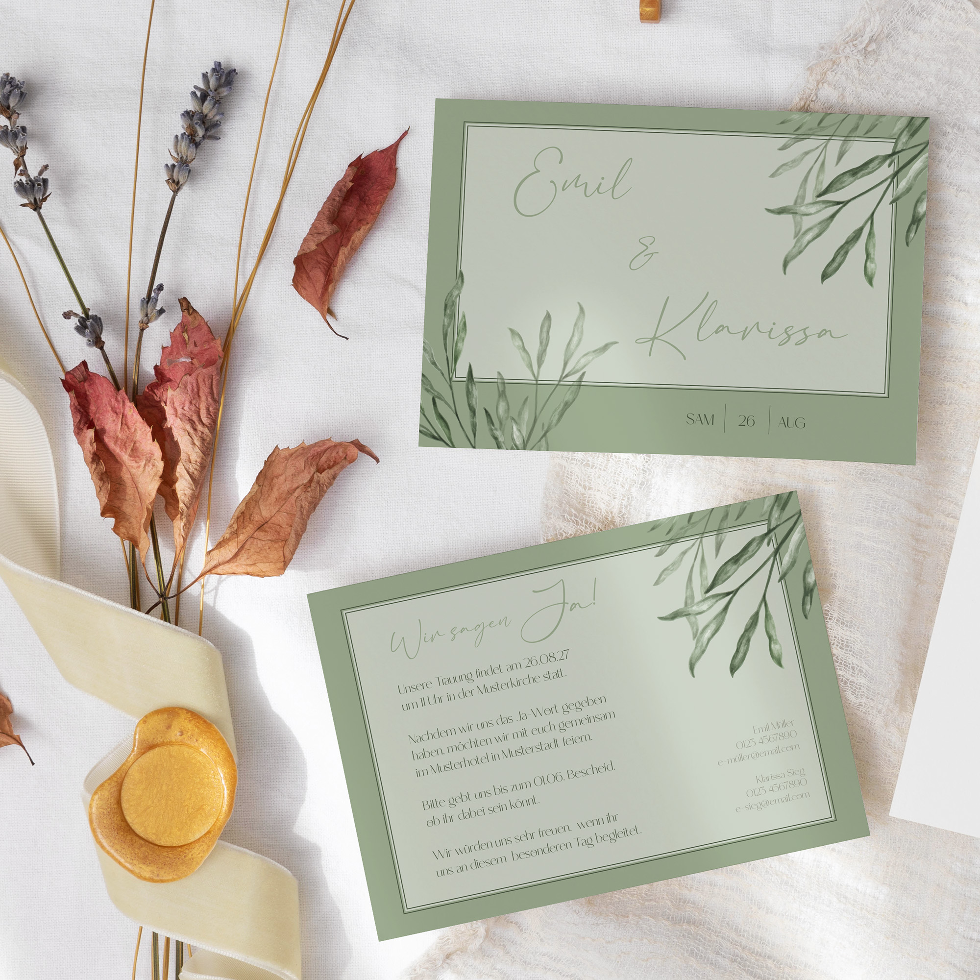 Postkarte DIN A6 im Querformat - Greenery - "Natural Frame"