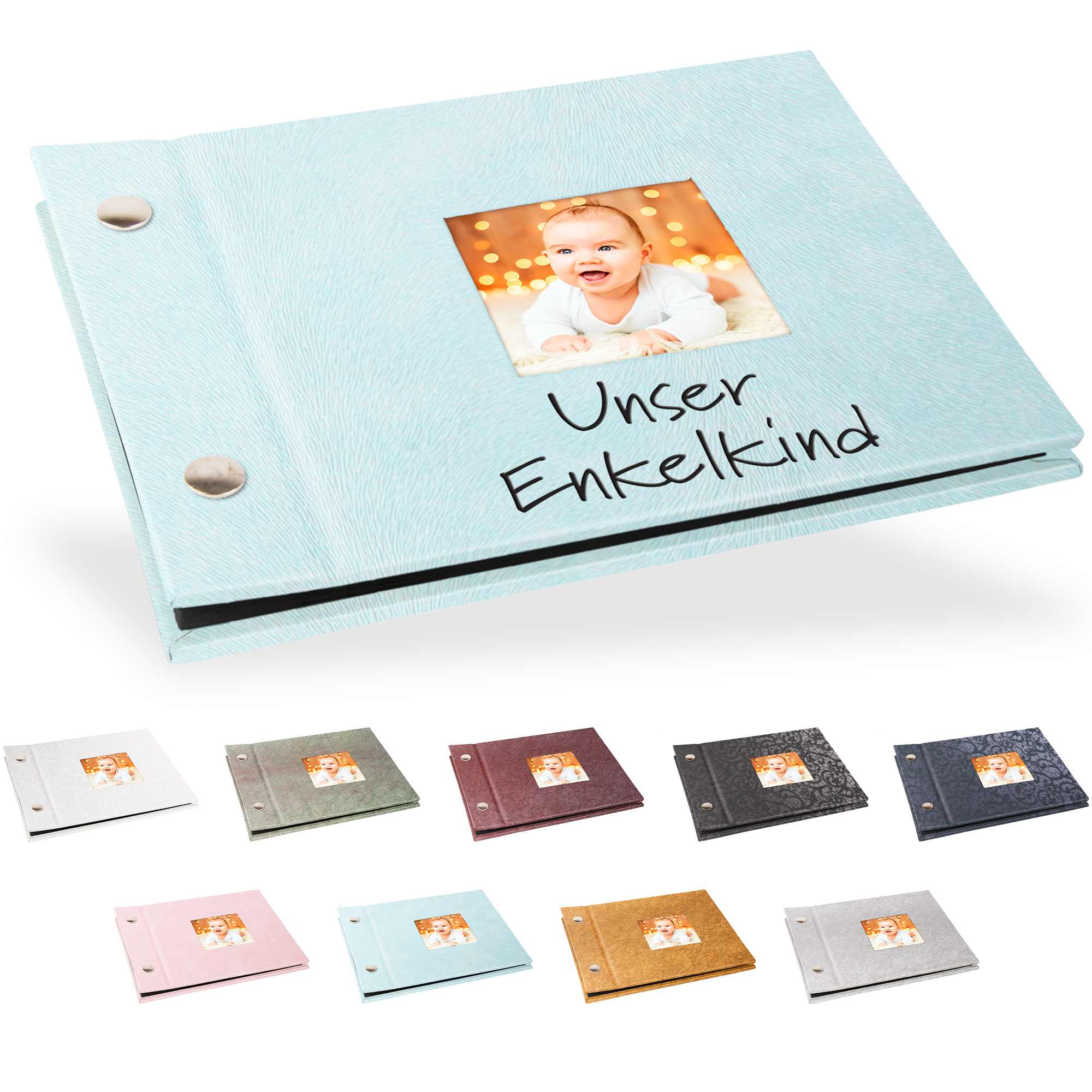 Portraitalbum Trend-Line, Format 16 x 13 cm, mit Bildausschnitt, Schwarz