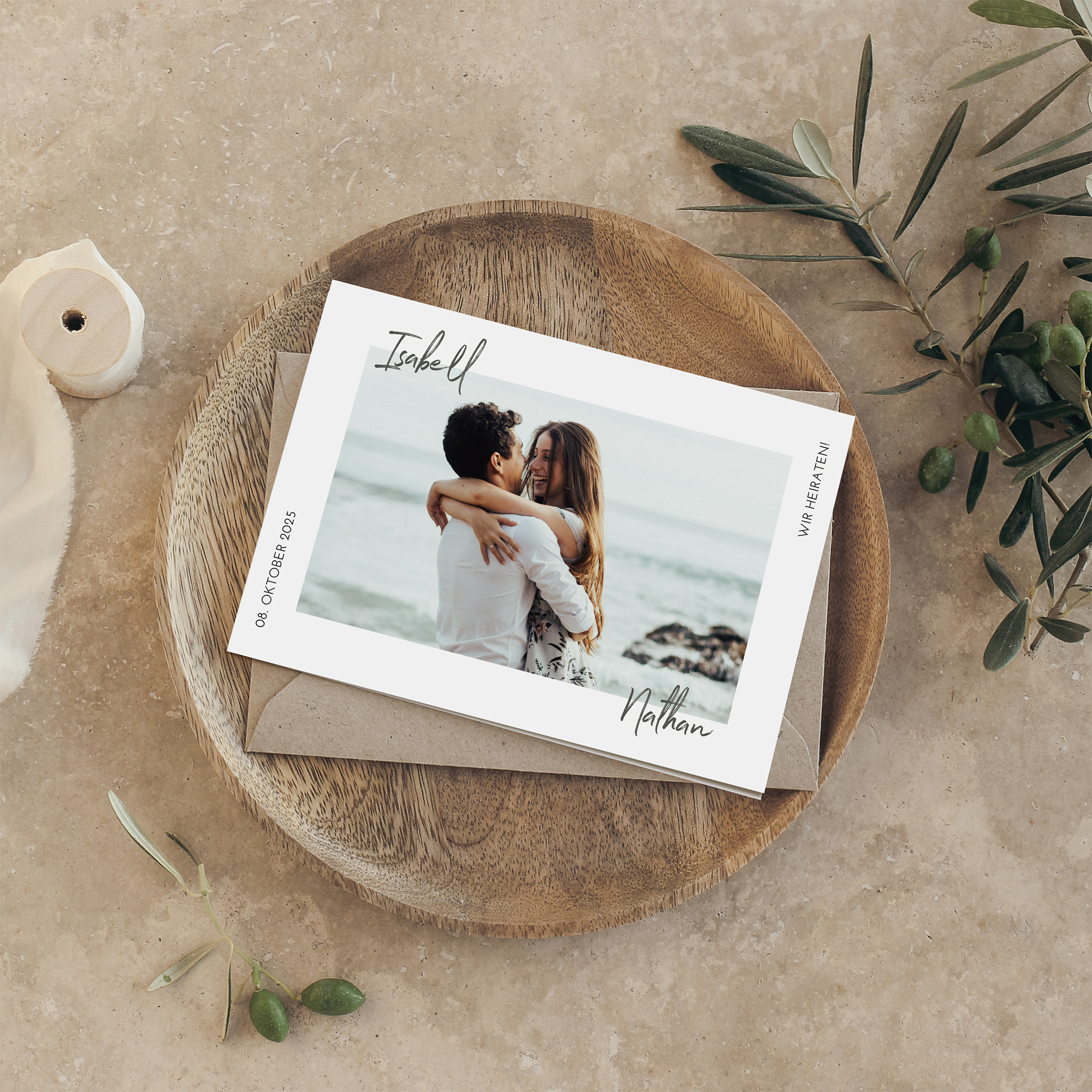 Klappkarte DIN A6 im Querformat - Minimalistisch "Florence"