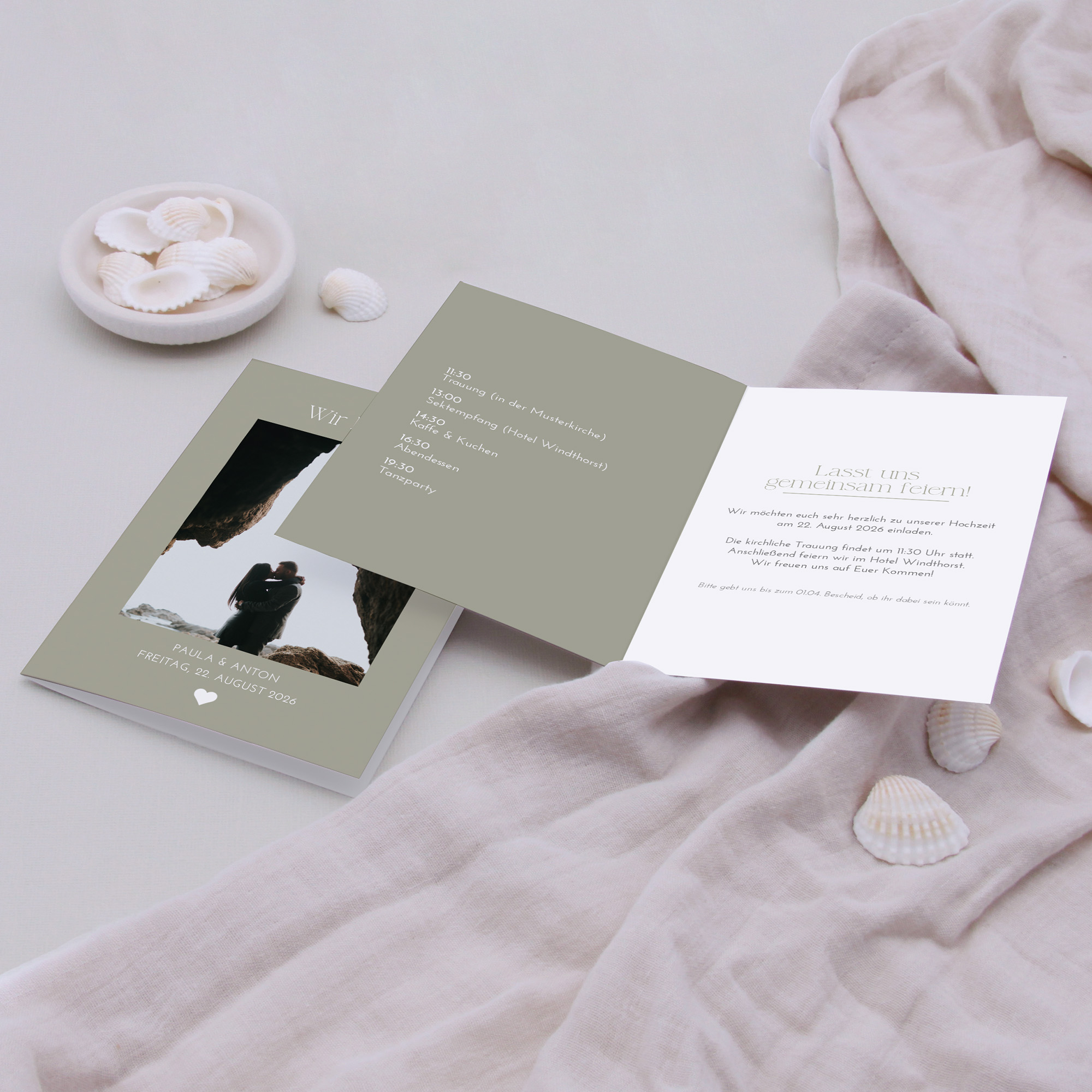 Klappkarte DIN A6 im Hochformat - Minimalistisch "Vienna"