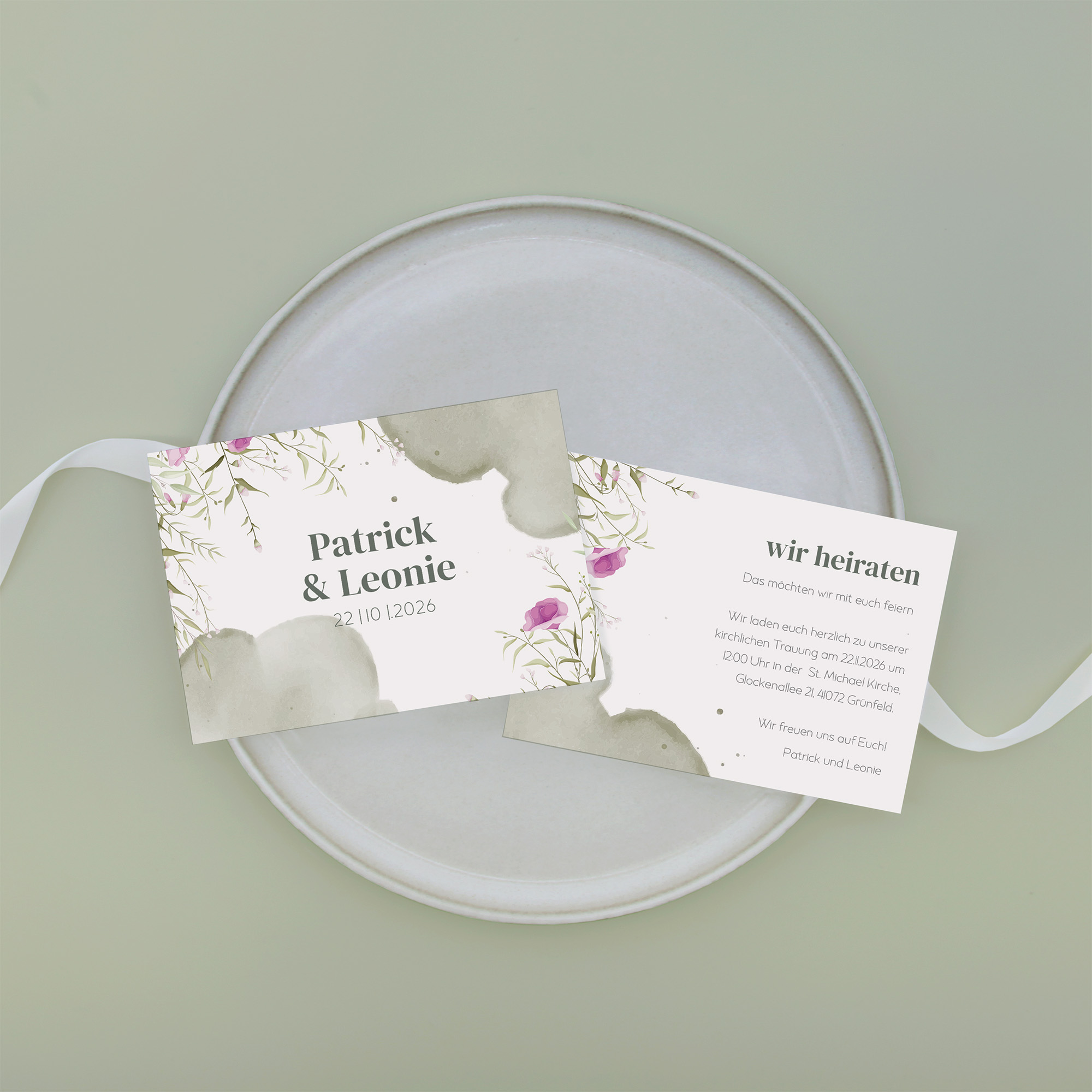 Postkarte DIN A6 im Querformat - Aquarell "Wildflower Garden"