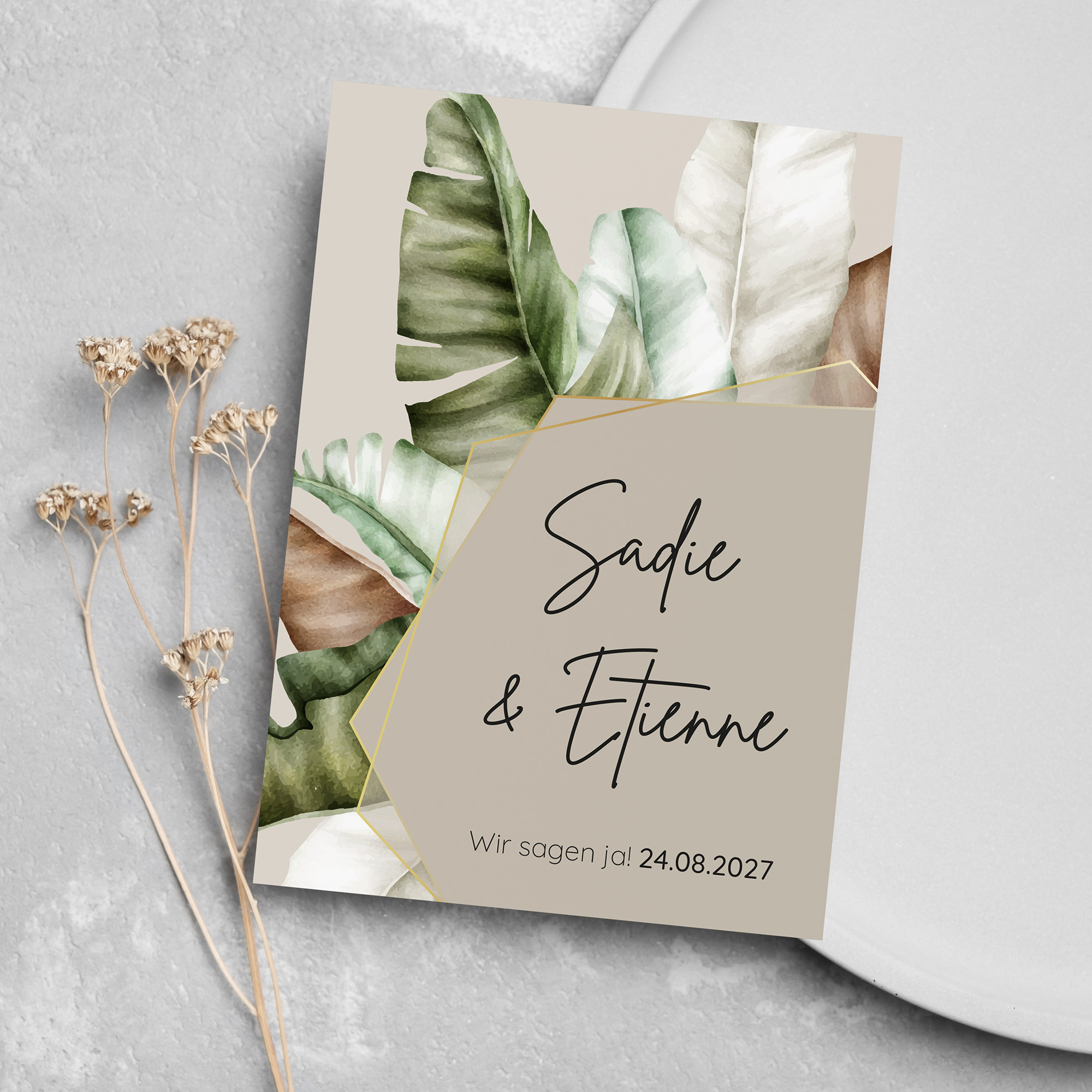 Postkarte DIN A6 im Hochformat - Greenery "Manila 02"