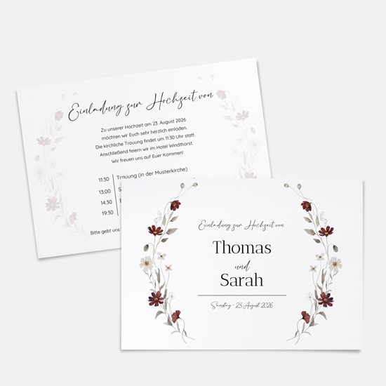 Postkarte DIN A6 im Querformat - Vintage "Wildflower Note"