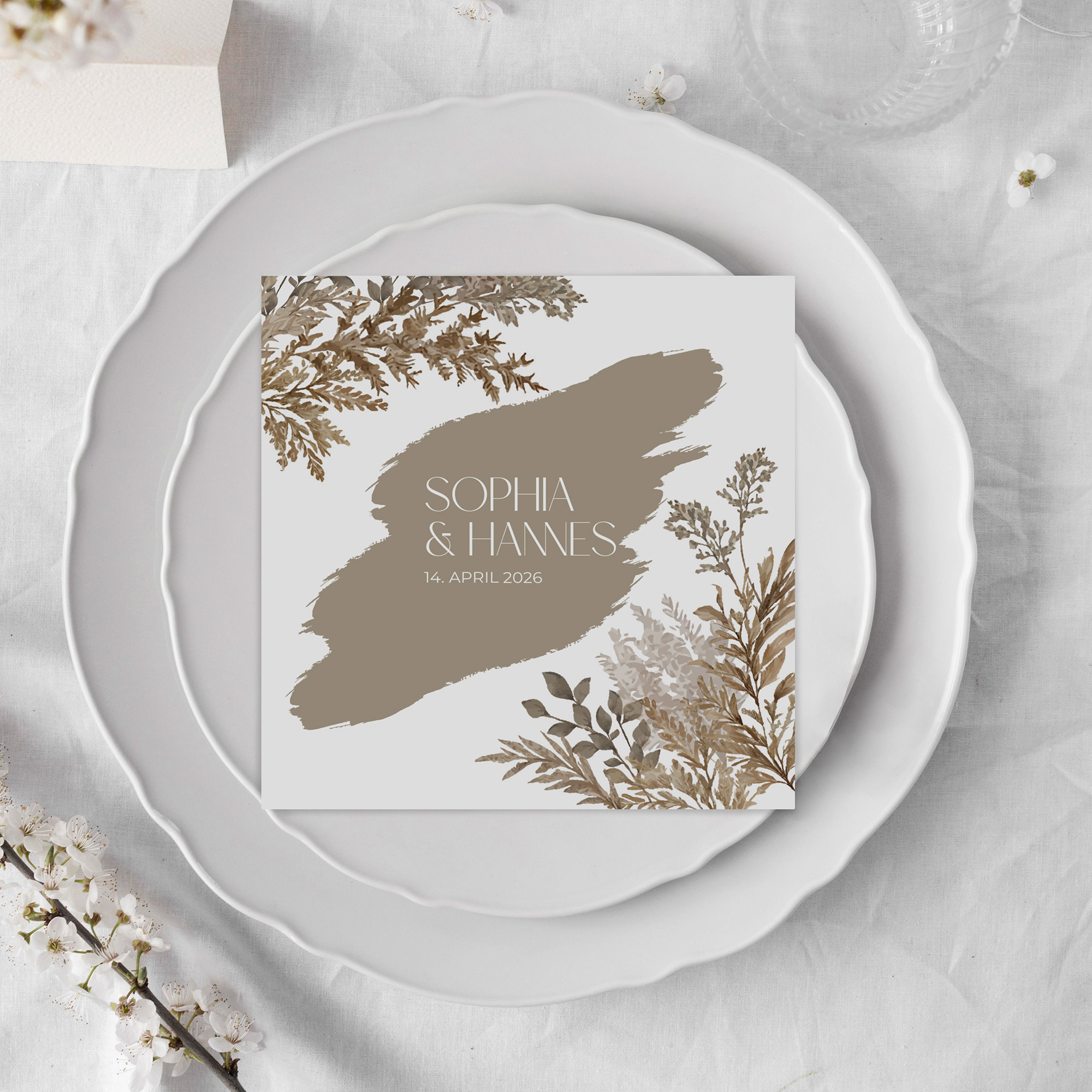 Postkarte Quadrat 148 x 148 mm - Boho "Earthstroke"