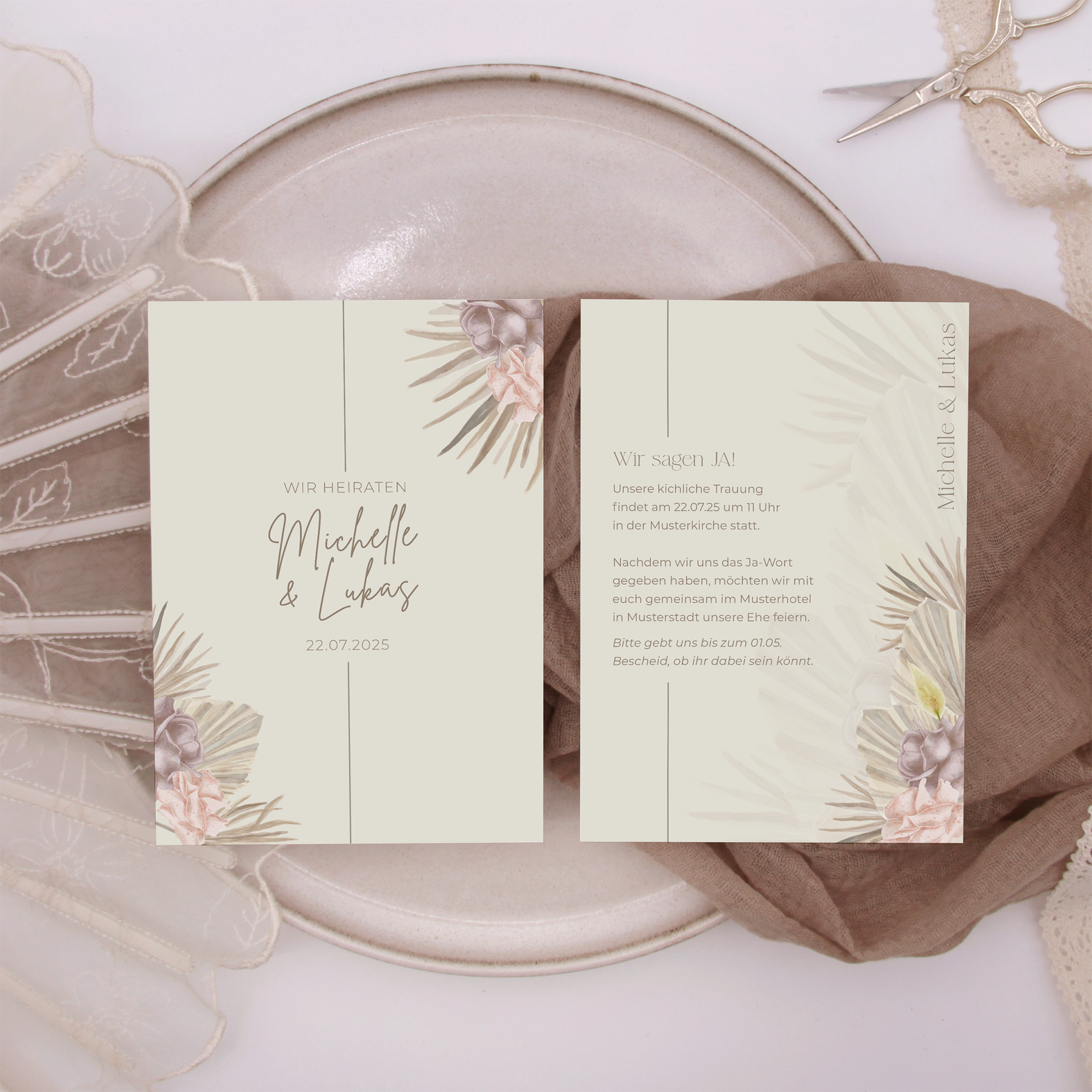 Postkarte DIN A6 im Hochformat - Boho "Minimal"