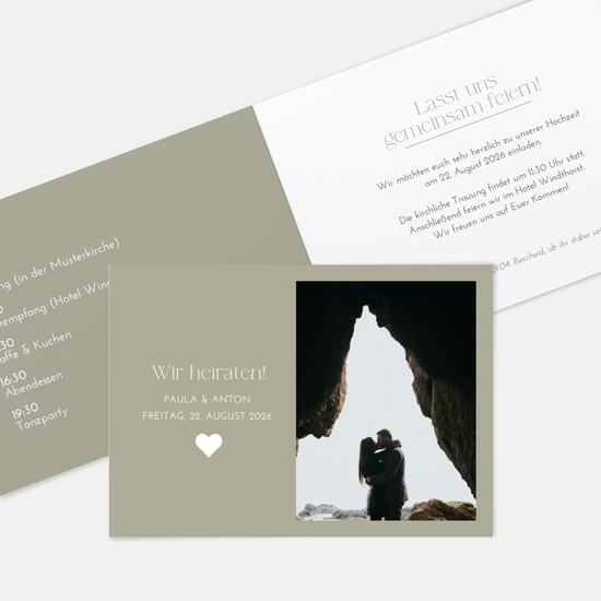 Klappkarte DIN A6 im Querformat - Minimalistisch "Vienna"