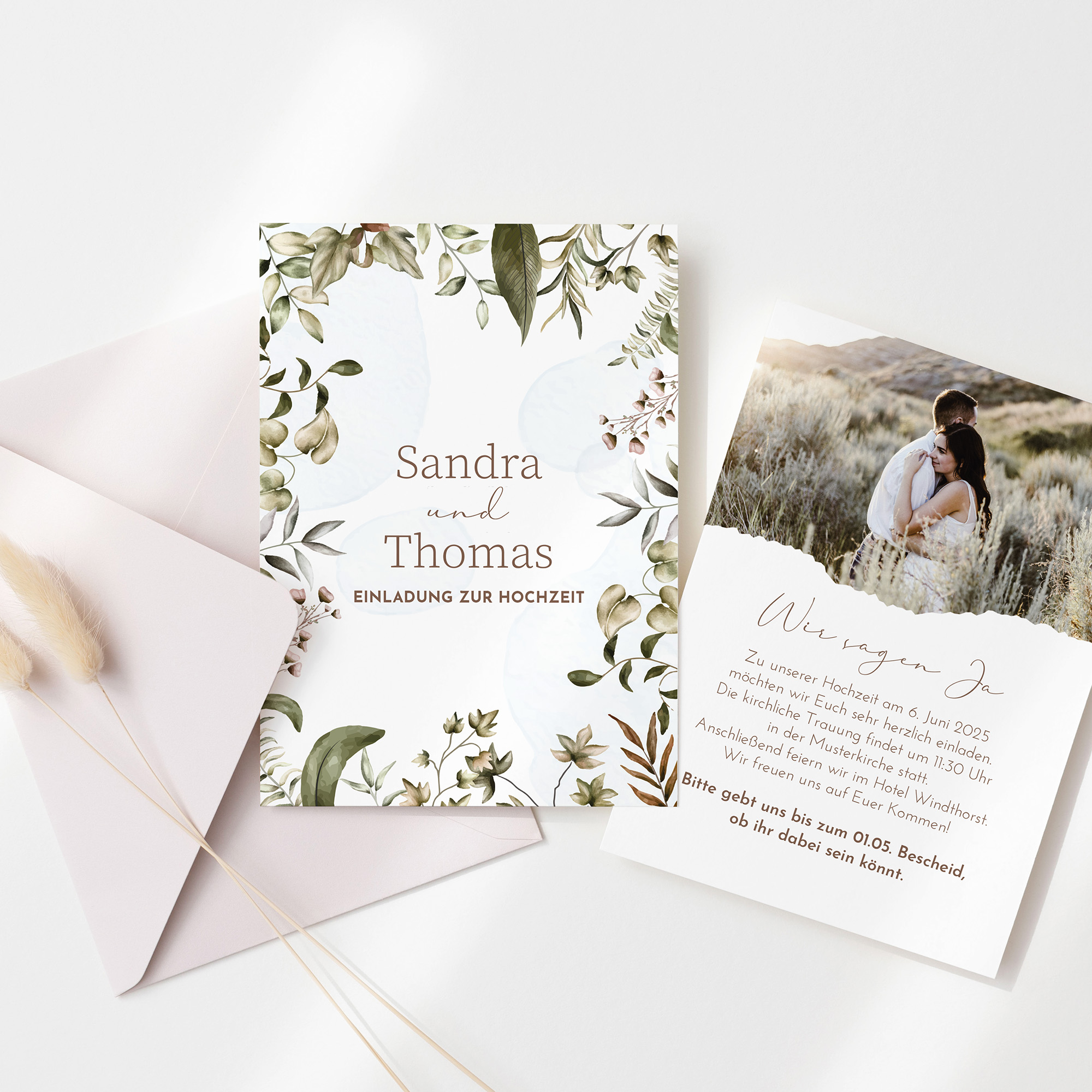 Postkarte DIN A6 im Hochformat - Boho "Nature Hold"