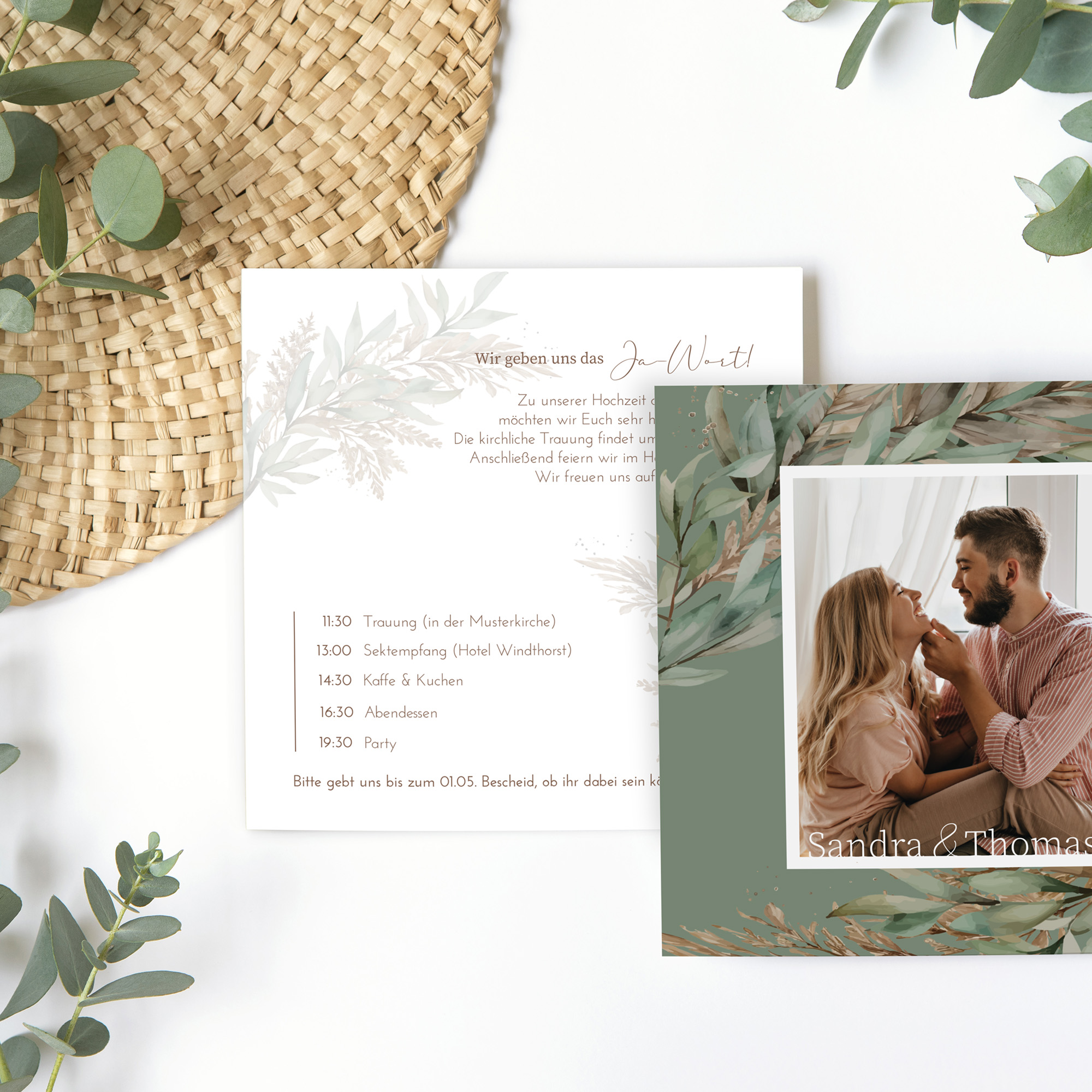 Postkarte Quadrat 148 x 148 mm - Boho "Rooted Together"