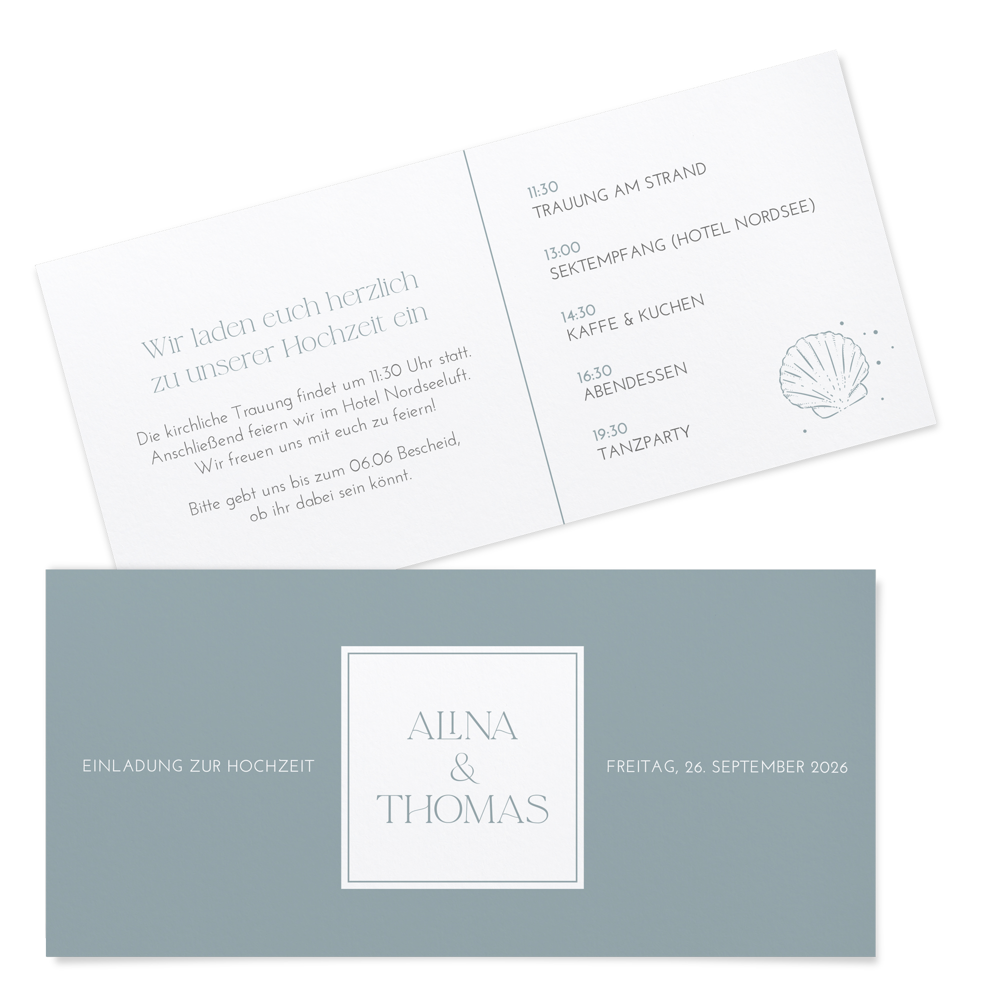 Postkarten DIN lang im Querformat 210 x 98 mm - Minimalistisch "Nordic Shore"