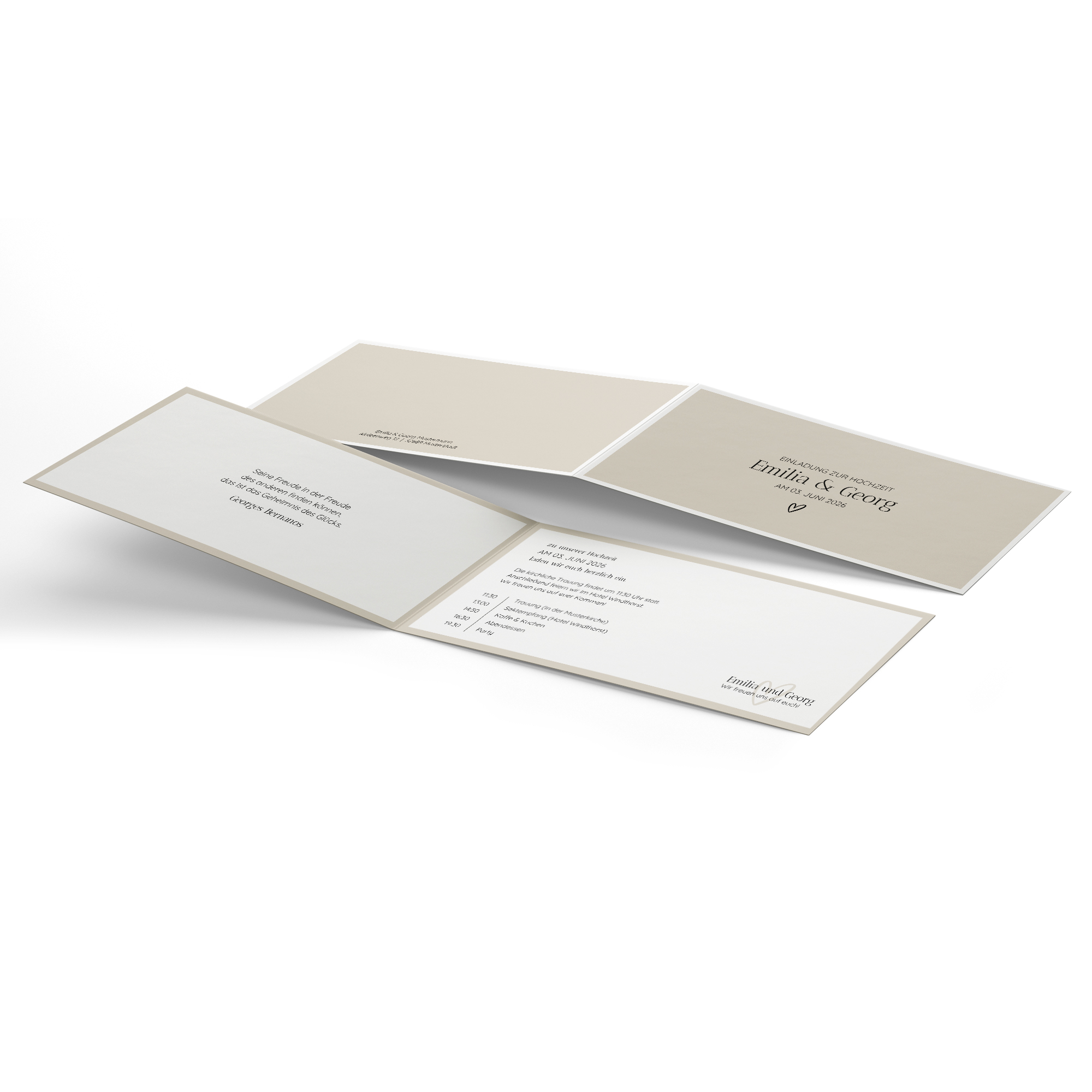 Klappkarte DIN A6 im Querformat - Minimalistisch "Latte Macchiato"