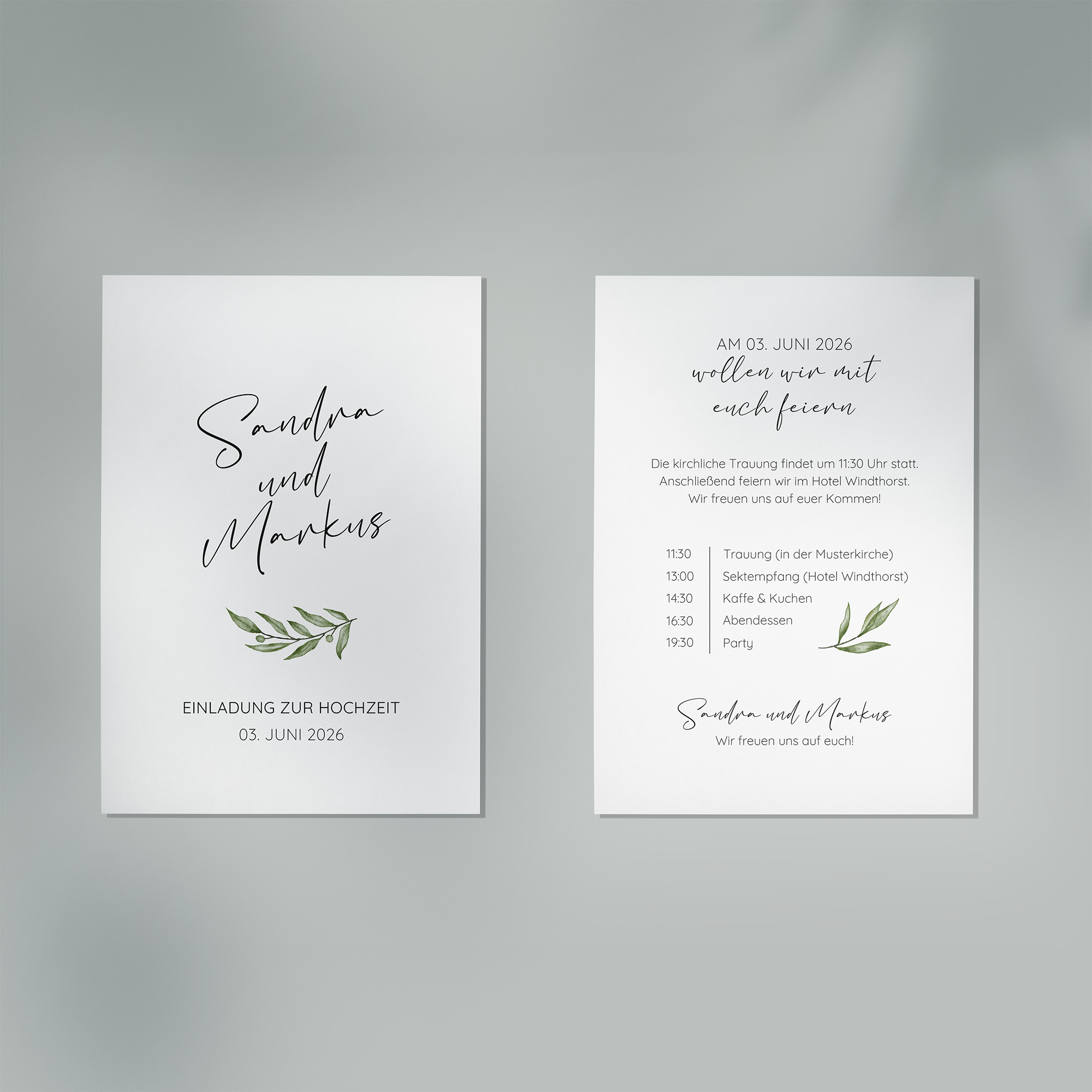 Postkarte DIN A6 im Hochformat - Minimalistisch "Olivetta"