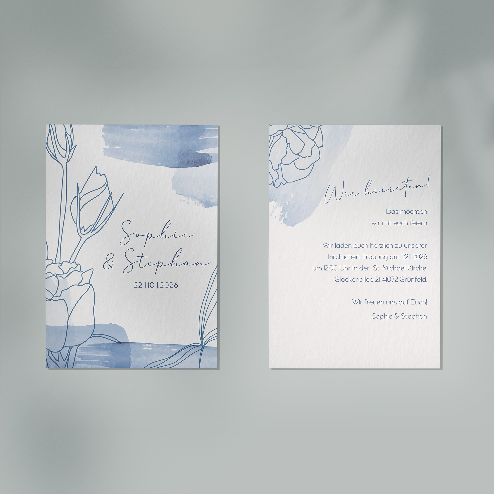 Postkarte DIN A6 im Hochformat - Aquarell "midnight petals"