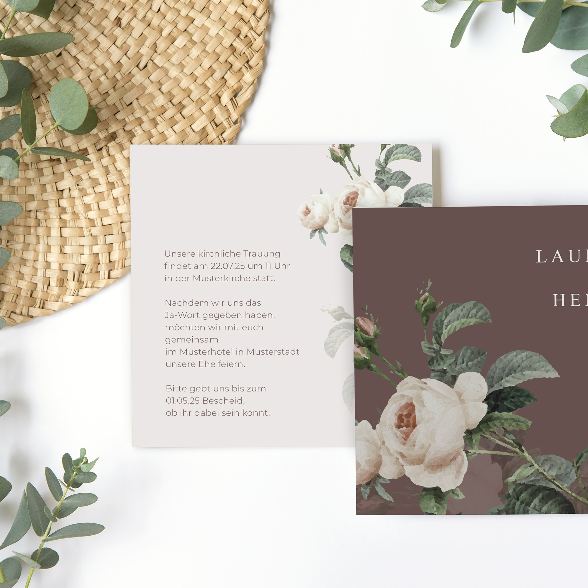 Postkarte Quadrat 148 x 148 mm - Floral "Antique Rose"