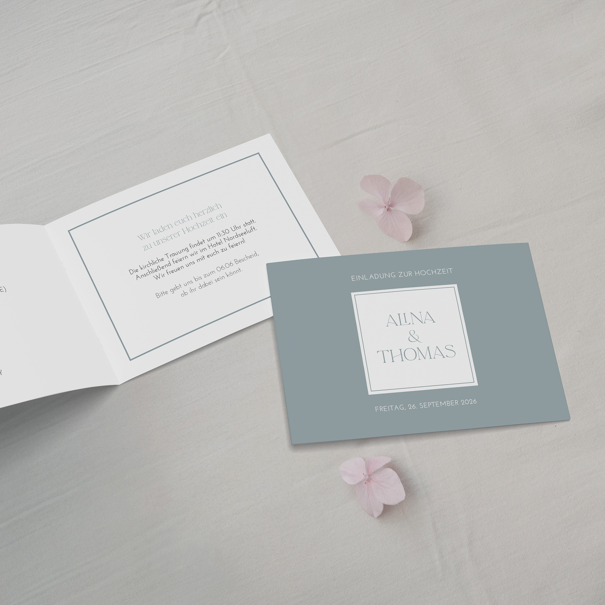 Klappkarte DIN A6 im Querformat - Minimalistisch "Nordic Shore"