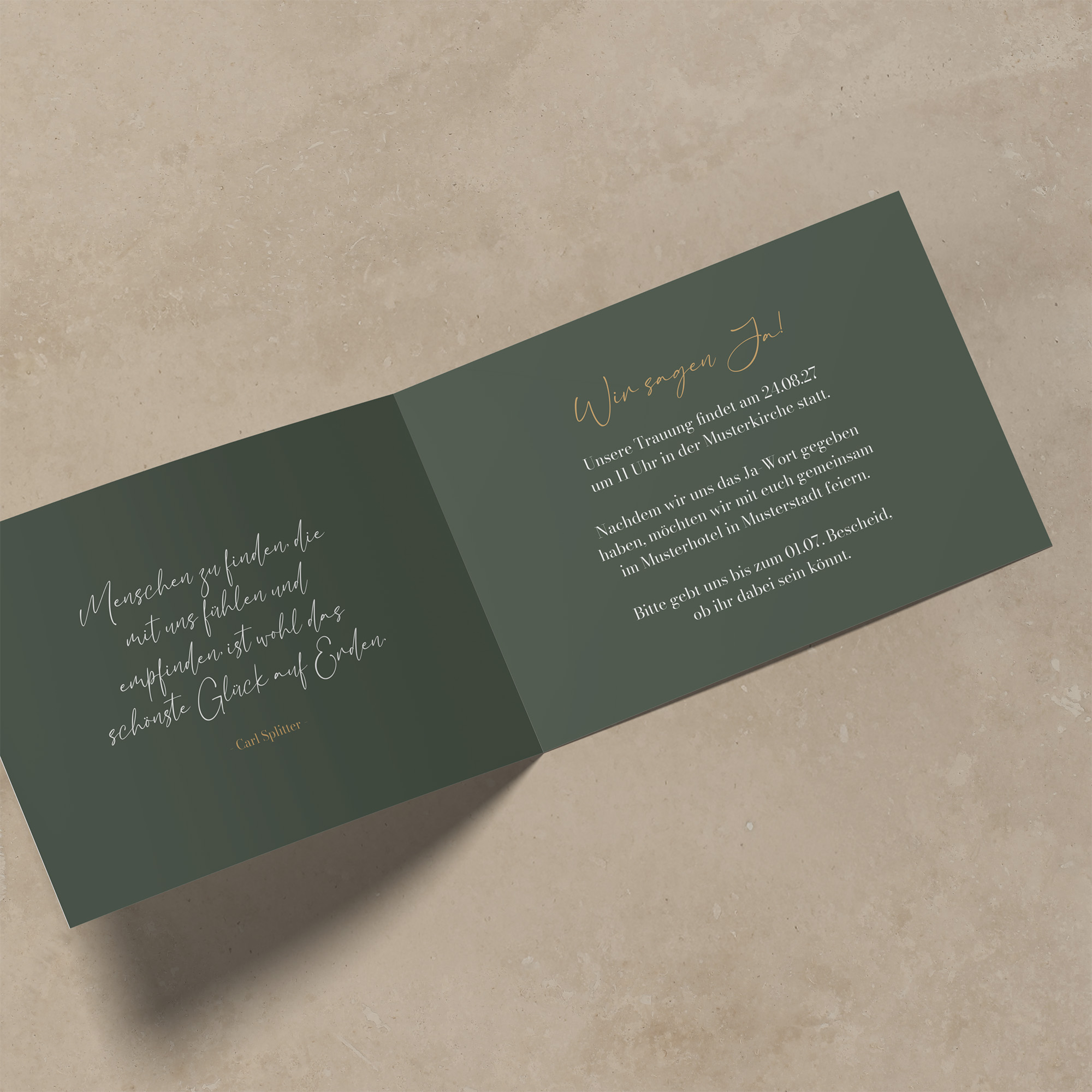 Klappkarte DIN A6 im Querformat - Greenery "Eucalyptus Night"