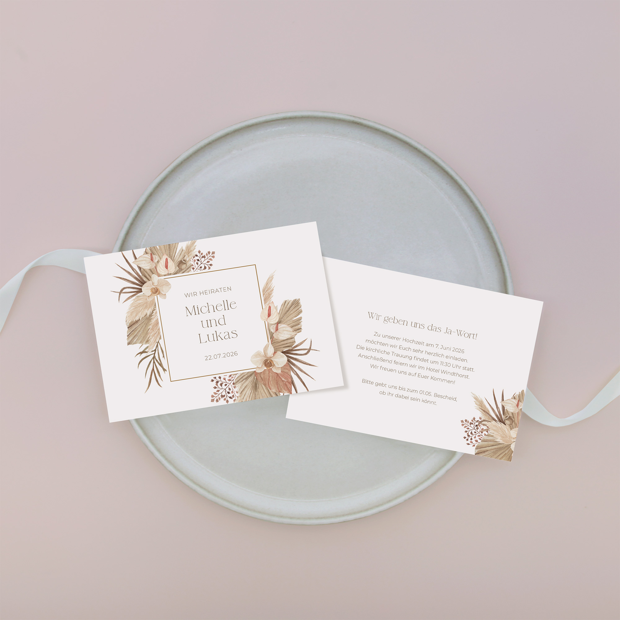 Postkarte DIN A6 im Querformat - Boho "Golden Haze"