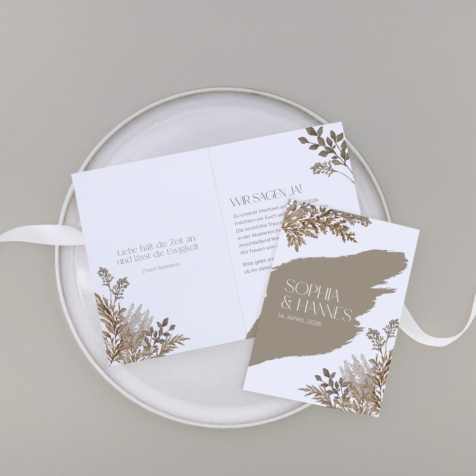 Klappkarte DIN A6 im Hochformat - Boho "Earthstroke"