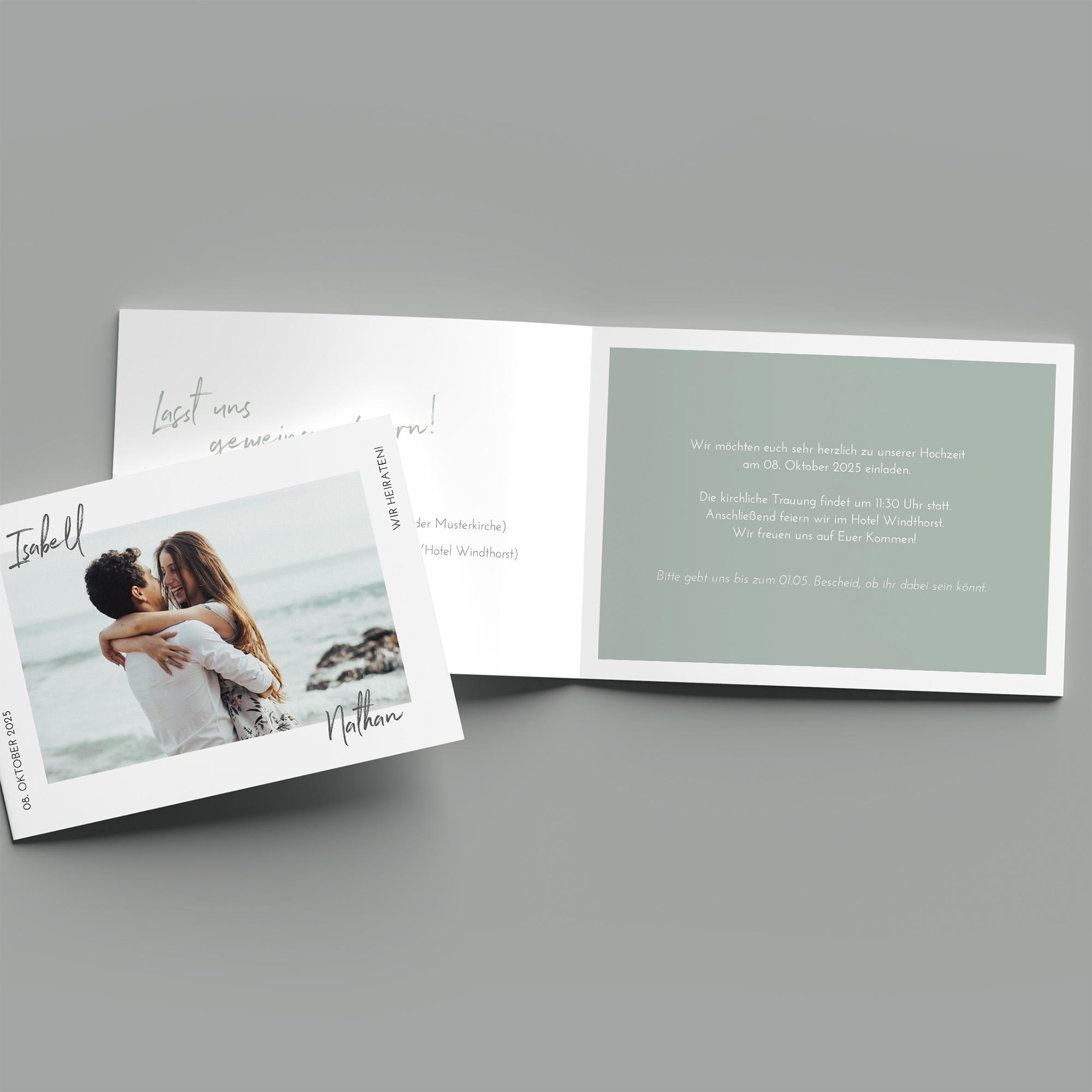 Klappkarte DIN A6 im Querformat - Minimalistisch "Florence"