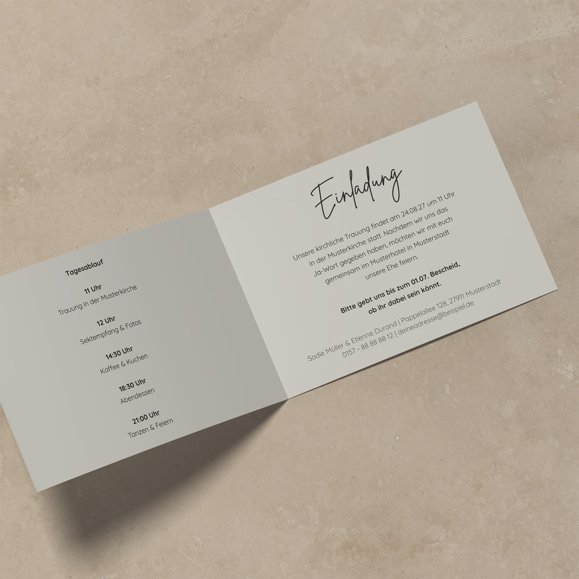 Klappkarte DIN A6 im Querformat - Greenery "Manila 02"