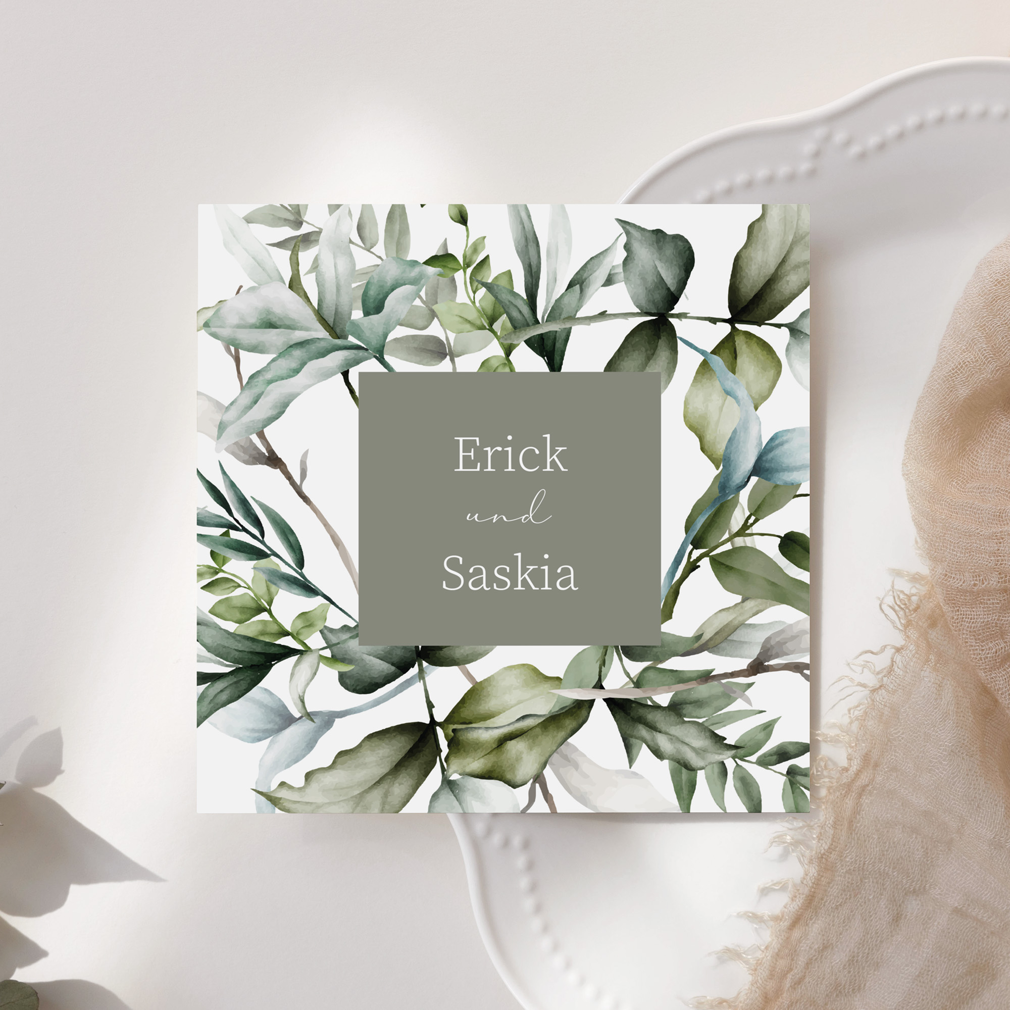 Postkarte Quadrat 148 x 148 mm - Greenery "Pure Greenery"