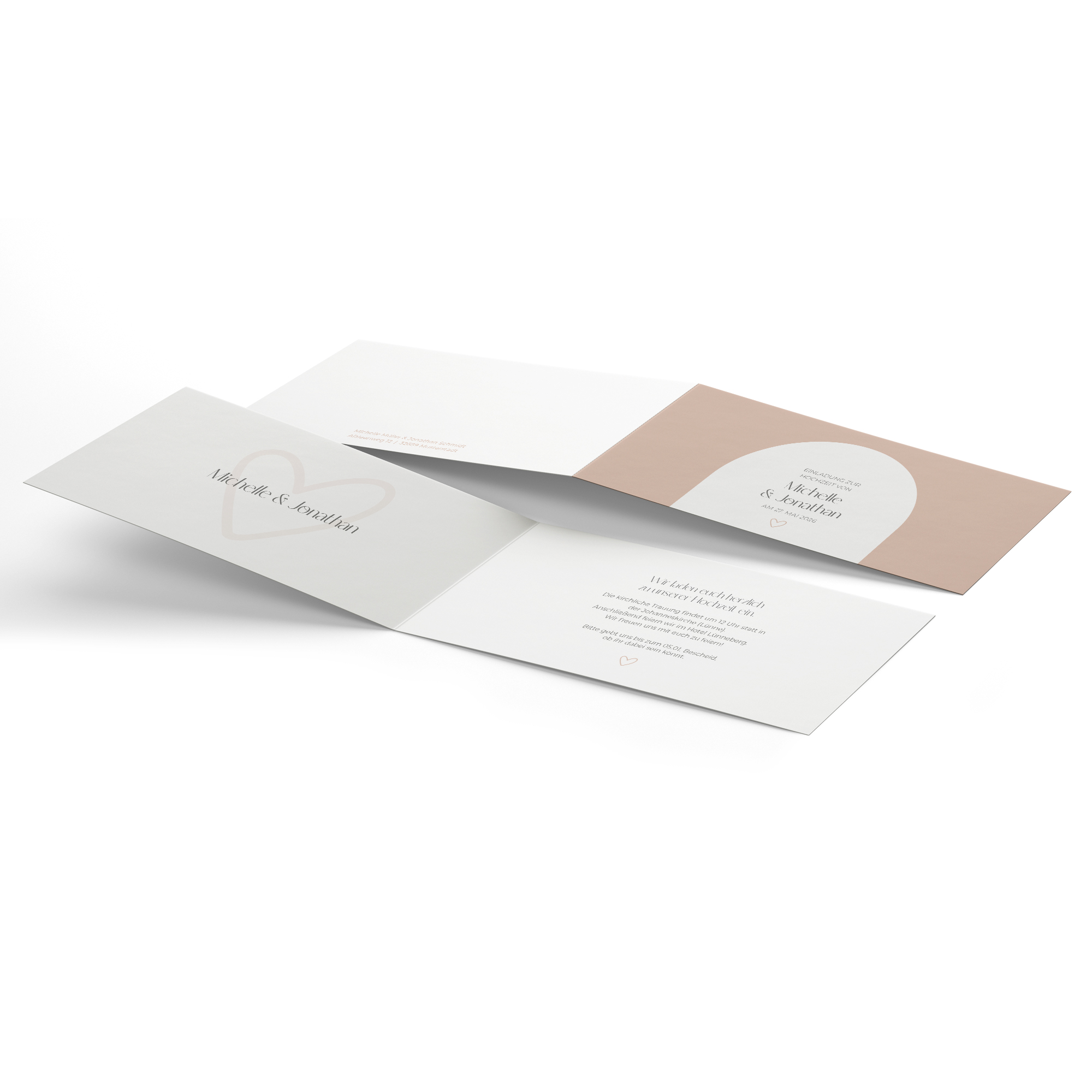 Klappkarte DIN A6 im Querformat - Minimalistisch "Lille"