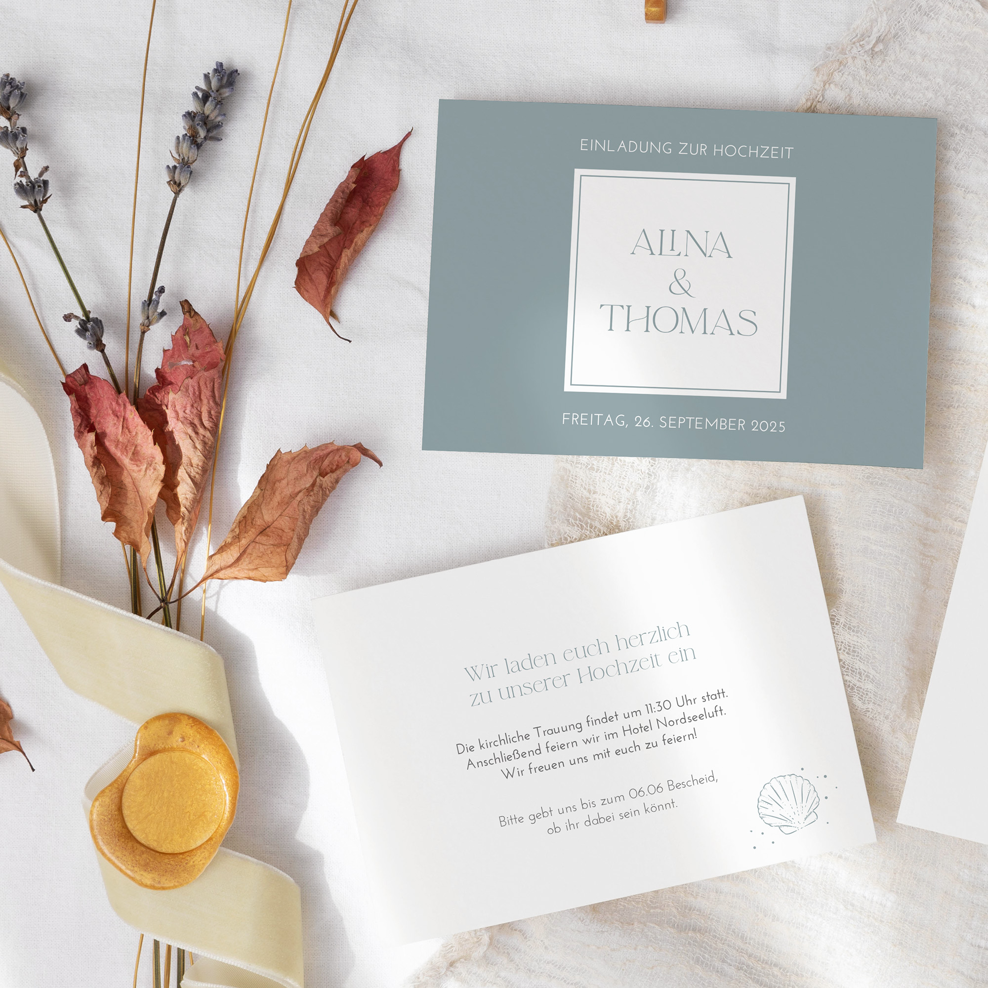 Postkarte DIN A6 im Querformat - Minimalistisch "Nordic Shore"