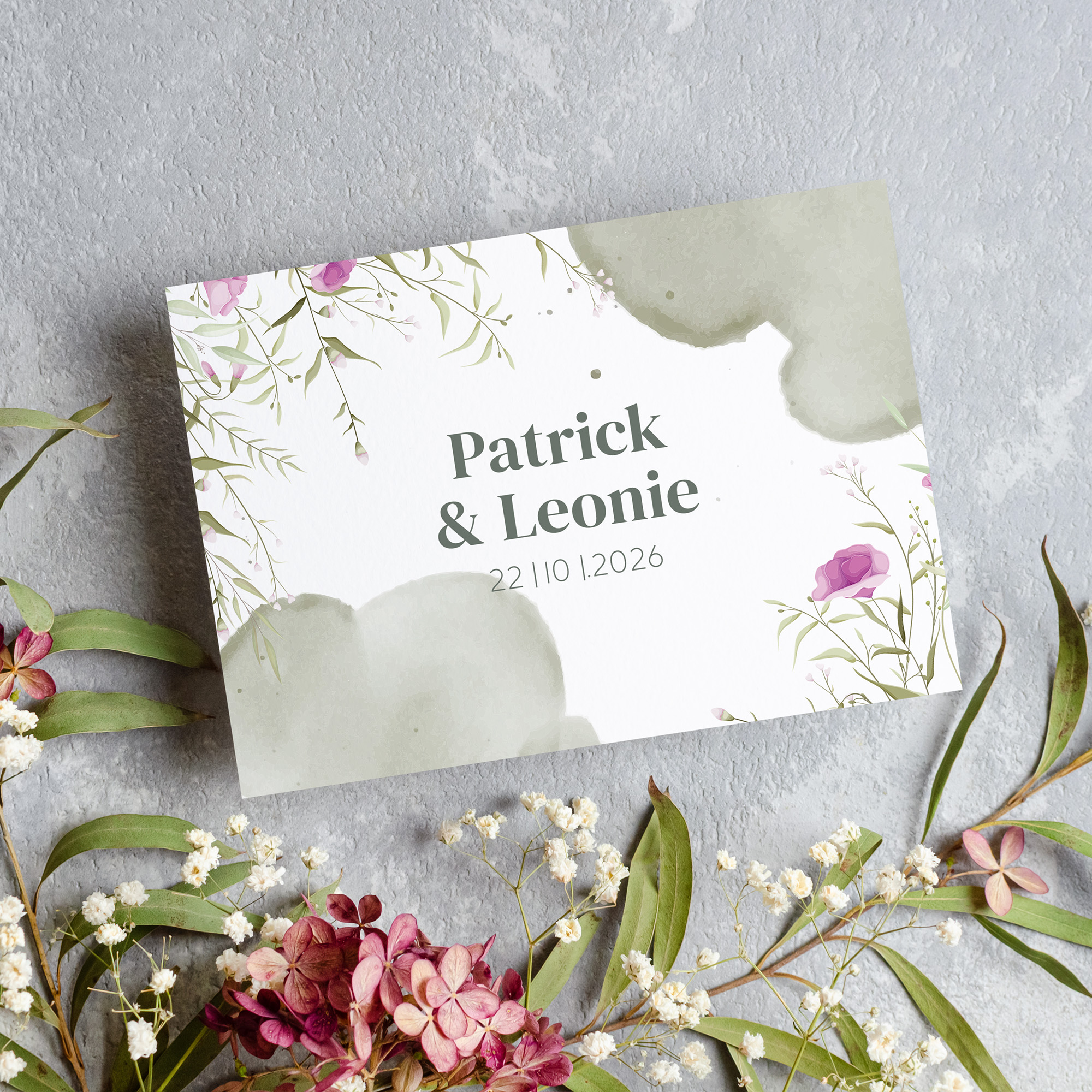 Postkarte DIN A6 im Querformat - Aquarell "Wildflower Garden"