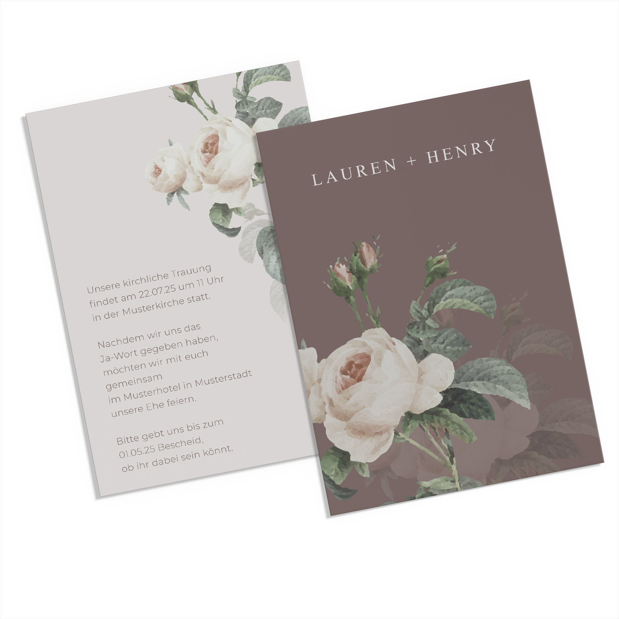 Postkarte DIN A6 im Hochformat - Floral "Antique Rose"