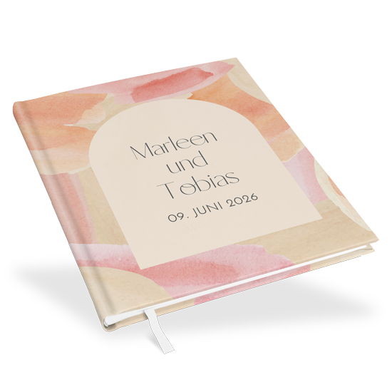 Erinnerungsbuch Hochzeit - Aquarell "sunset stroke"